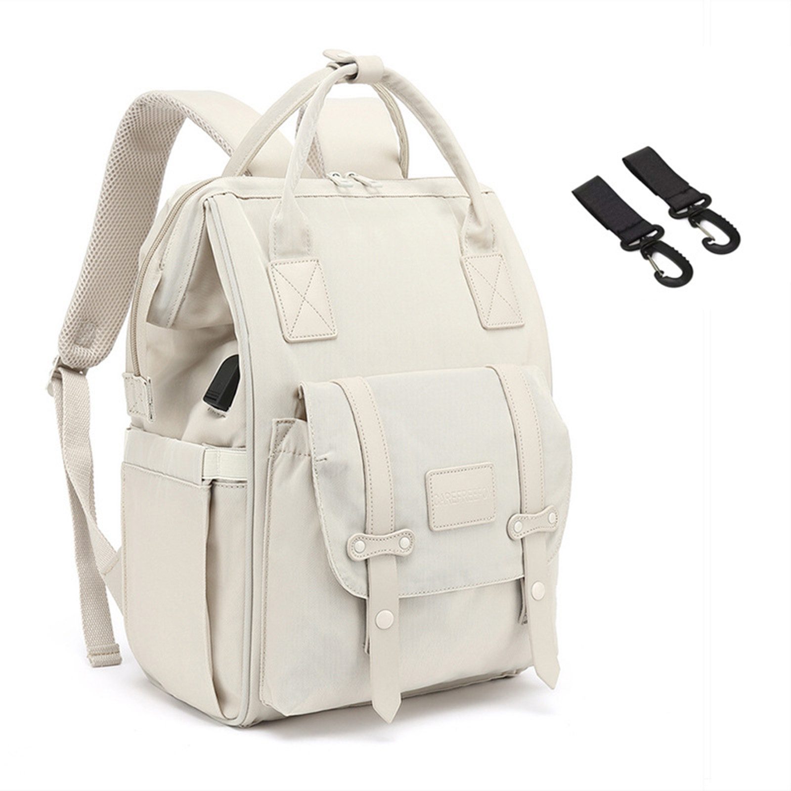 HAUSS SPOLE Wickelrucksack Baby Wickelrucksack Wickeltasche Rucksack mit Windelunterlage (Windeln Babyflasche Milchfläsche Rucksack Tasche mit USB-Anschluss, Multifunktional, Babytasche, Wickelrucksack), mit Kinderwagen-Haken