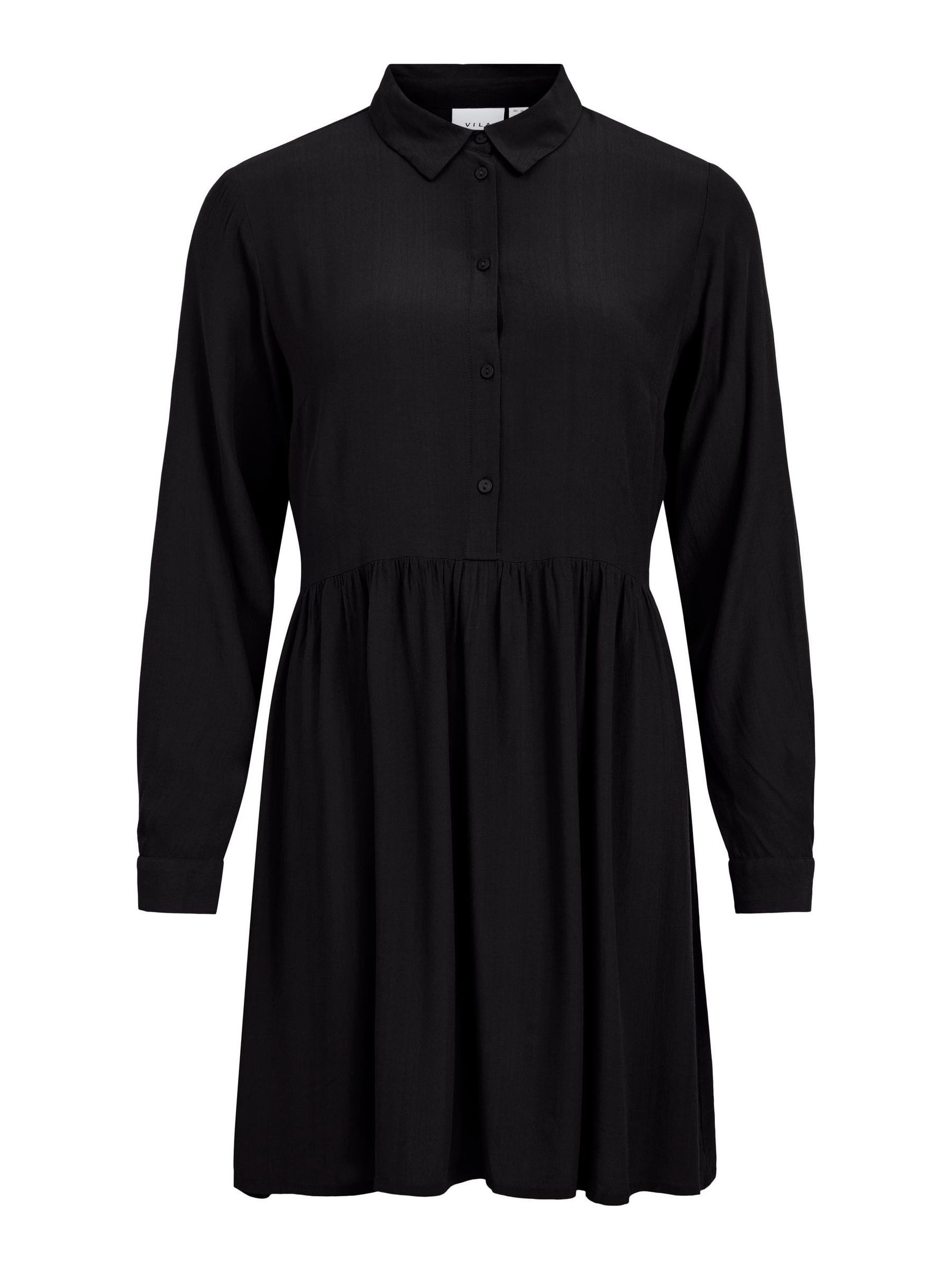 Shirtkleid Langarm Geblümtes Print Mini Dress Knielang VIFINI