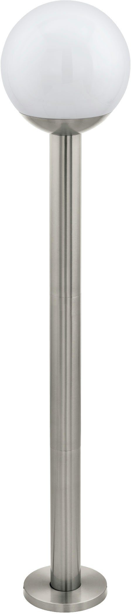 EGLO Stehlampe inkl. silber Leuchtmittel ohne - 1X9W Edelstahl wechselbar, - NISIA-Z, aus in E27 Stehleuchte Leuchtmittel
