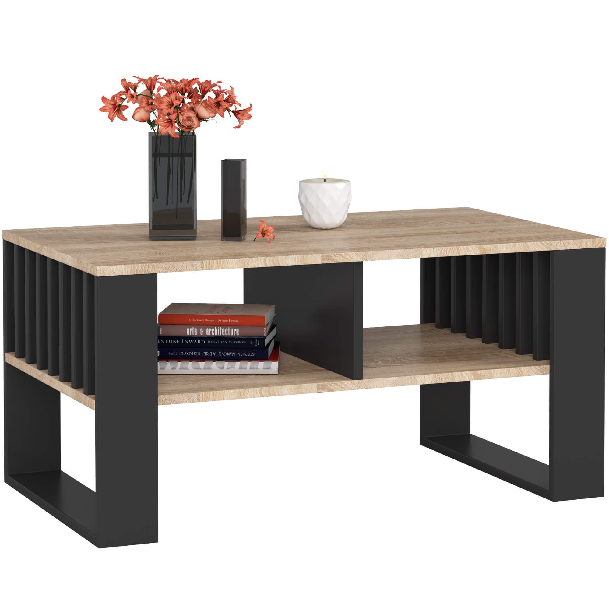 designimpex Couchtisch Design Couchtisch AR-111 mit Ablage Wohnzimmertisch Tisch Sofatisch, Funktionstisch, Wohnzimmertisch, Tisch, Esstisch, Sofatisch, Rollen