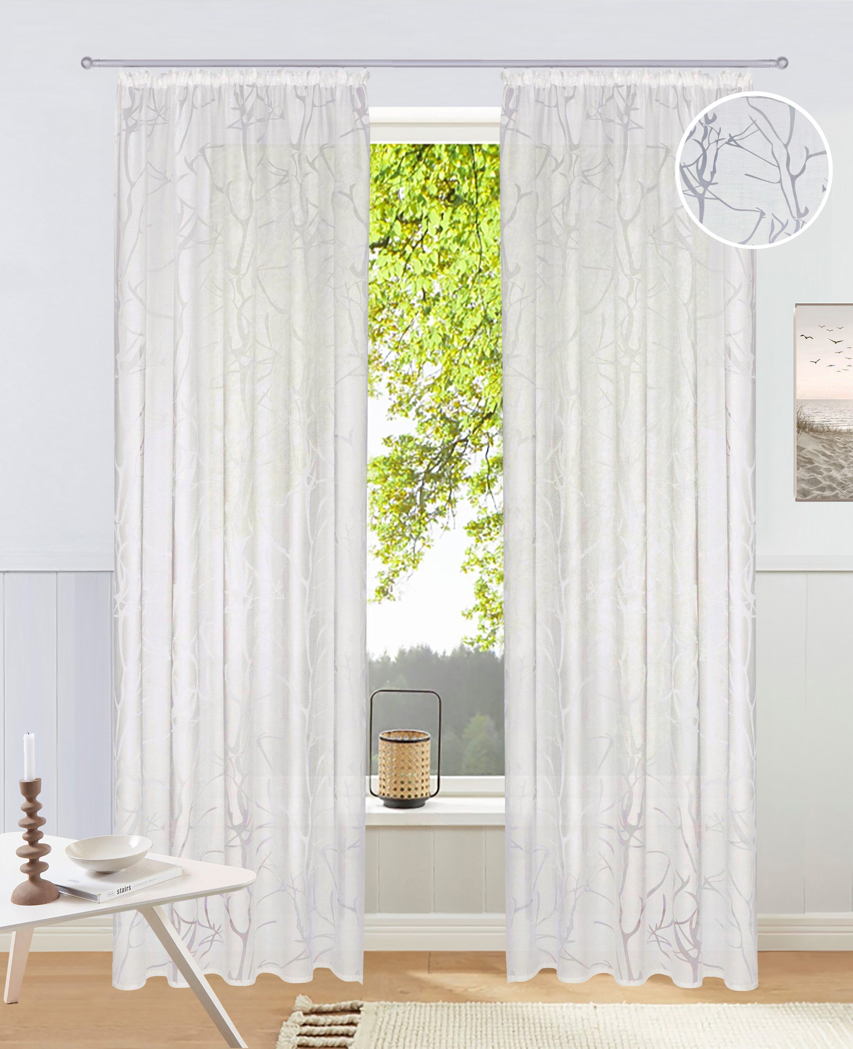 my home Gardine Anna, Kräuselband (1 günstig online kaufen