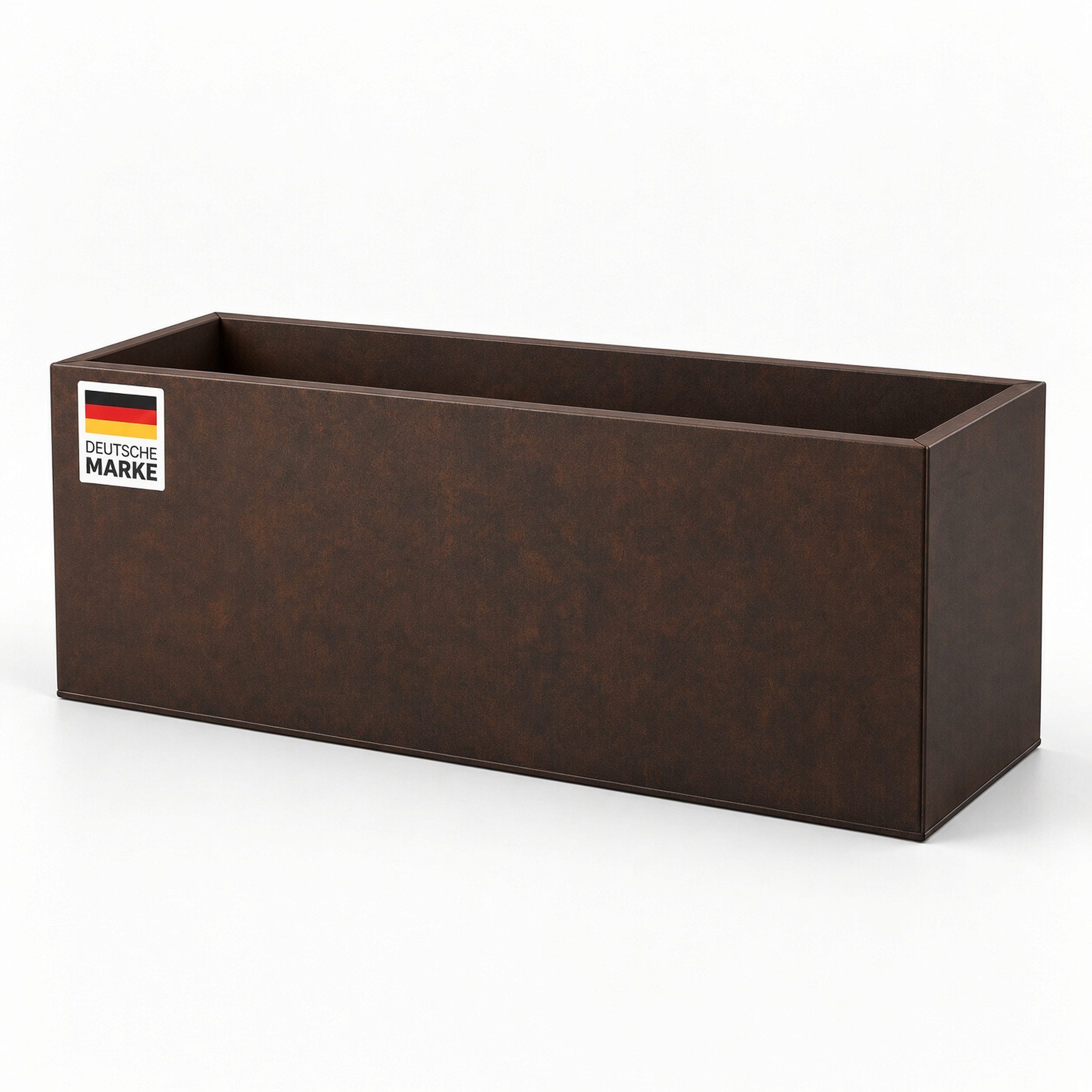 NATIV Pflanzkübel aus Metall rechteckig 33 cm hoch für Balkon und Terrasse, besonders leicht