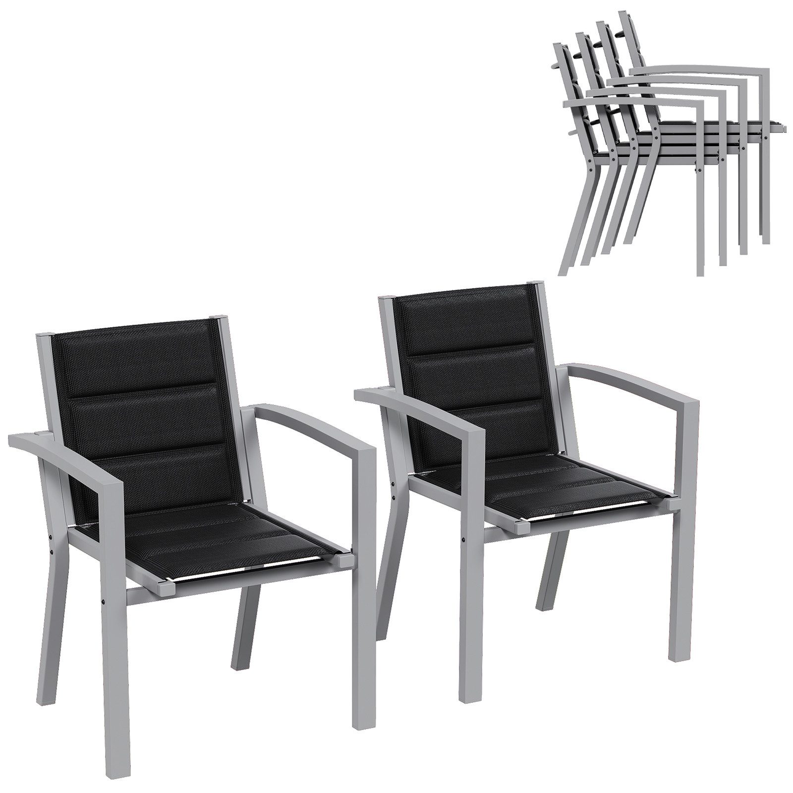 HOMALL Gartenstuhl Stapelstuhl, Esszimmerstuhl, Terrassenstuhl Textilene St günstig online kaufen