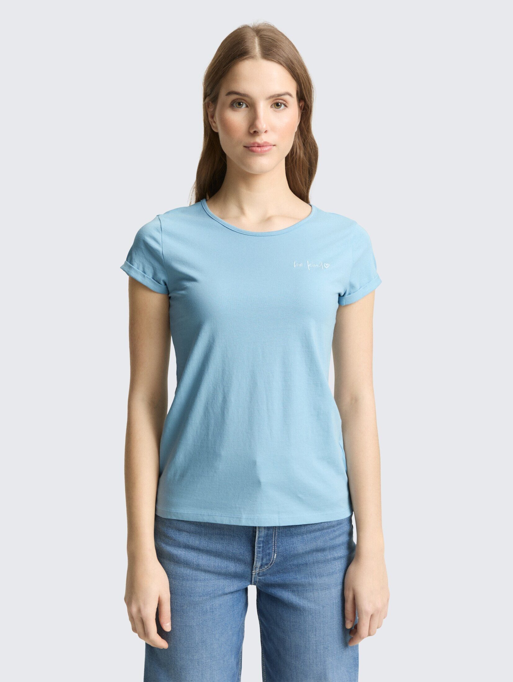 TOM TAILOR Denim T-Shirt T-Shirt Slim Fit T-Shirt mit Stickerei