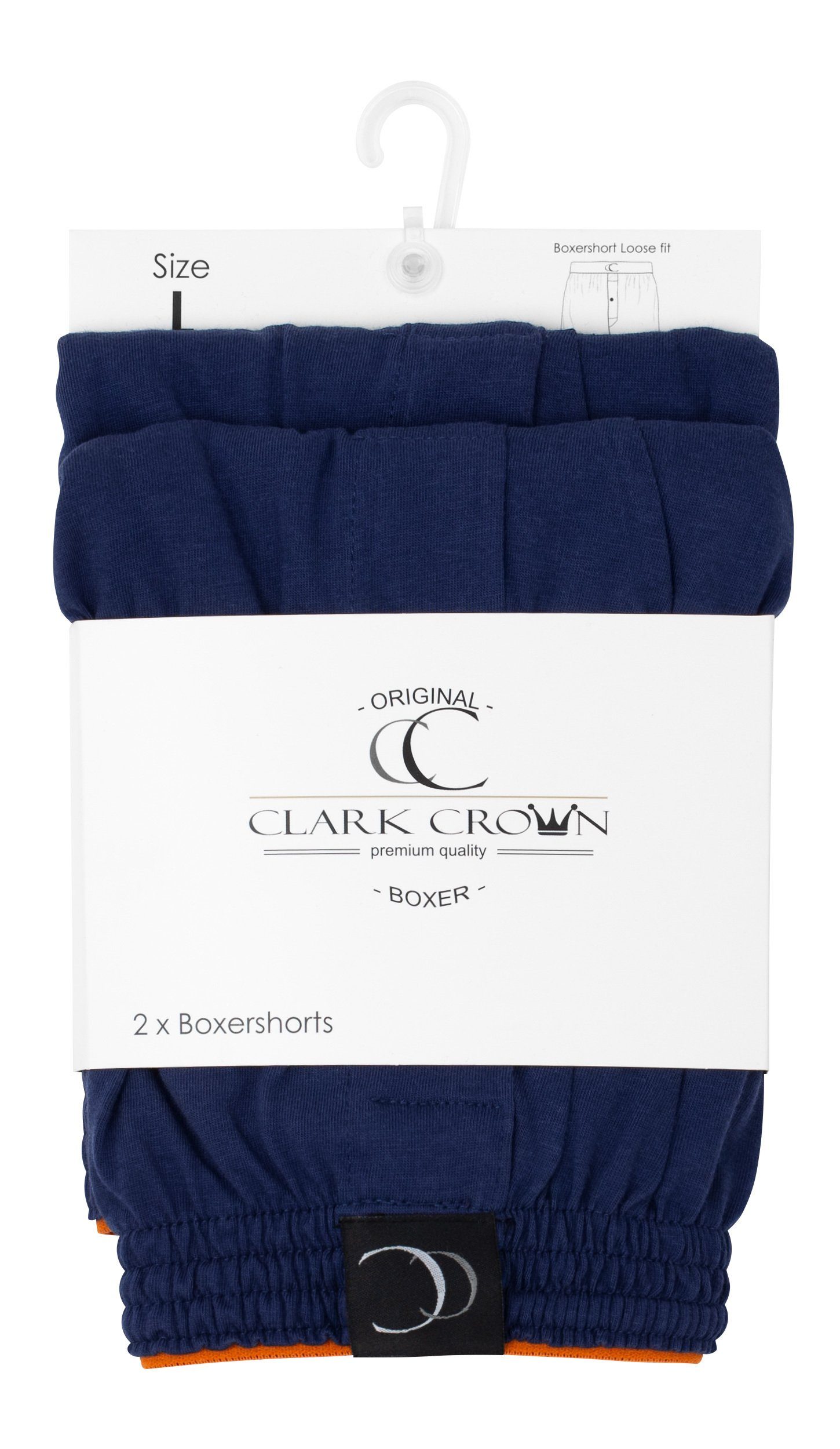 Marineblau Boxer geschnitten - locker weit Crown® Fit Clark Loose Fit Loose (4-St) Boxershorts und