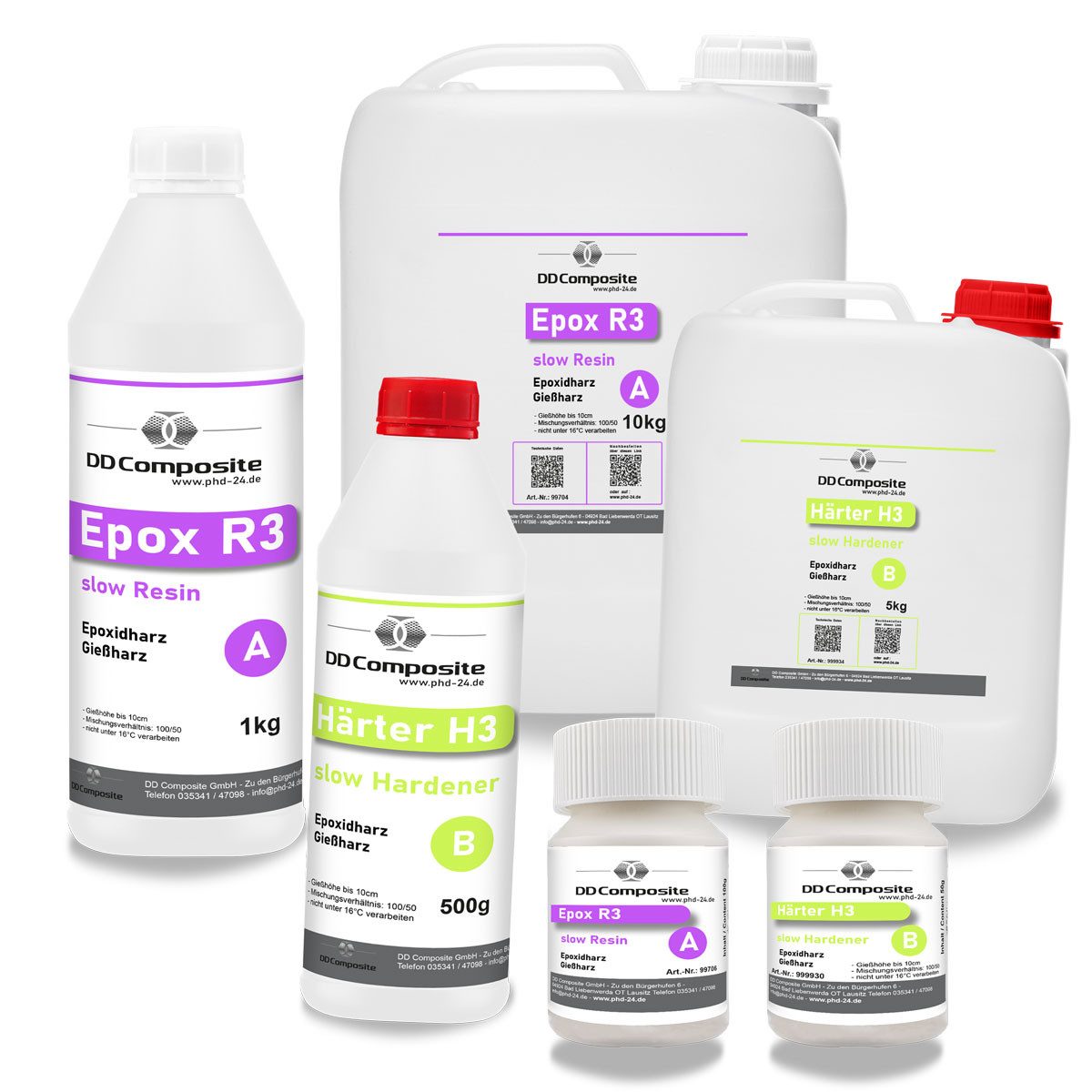 DD Composite Epoxidharz 150g Epox R3 + Härter H3 slow bis 10cm