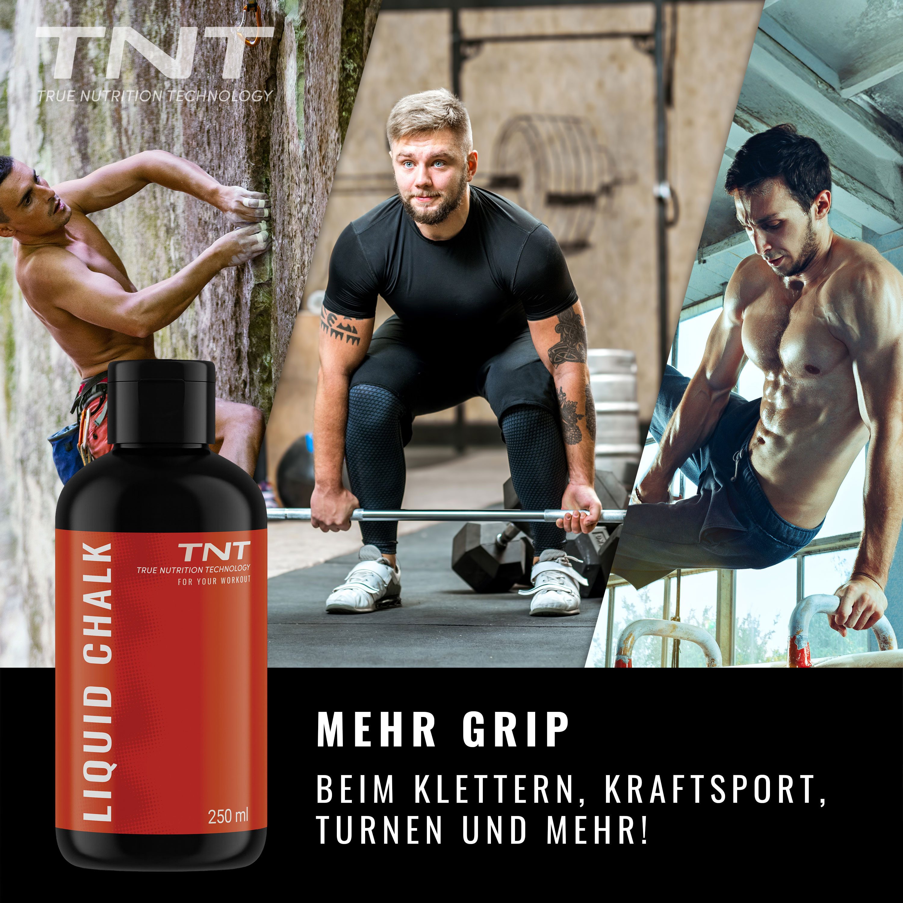 TNT (True Nutrition Technology) Grip-Pulver TNT Liquid Chalk - Hochreines Magnesiumcarbonat. Flüssigkreide., hinterlässt keine Flecken, vielseitig einsetzbar