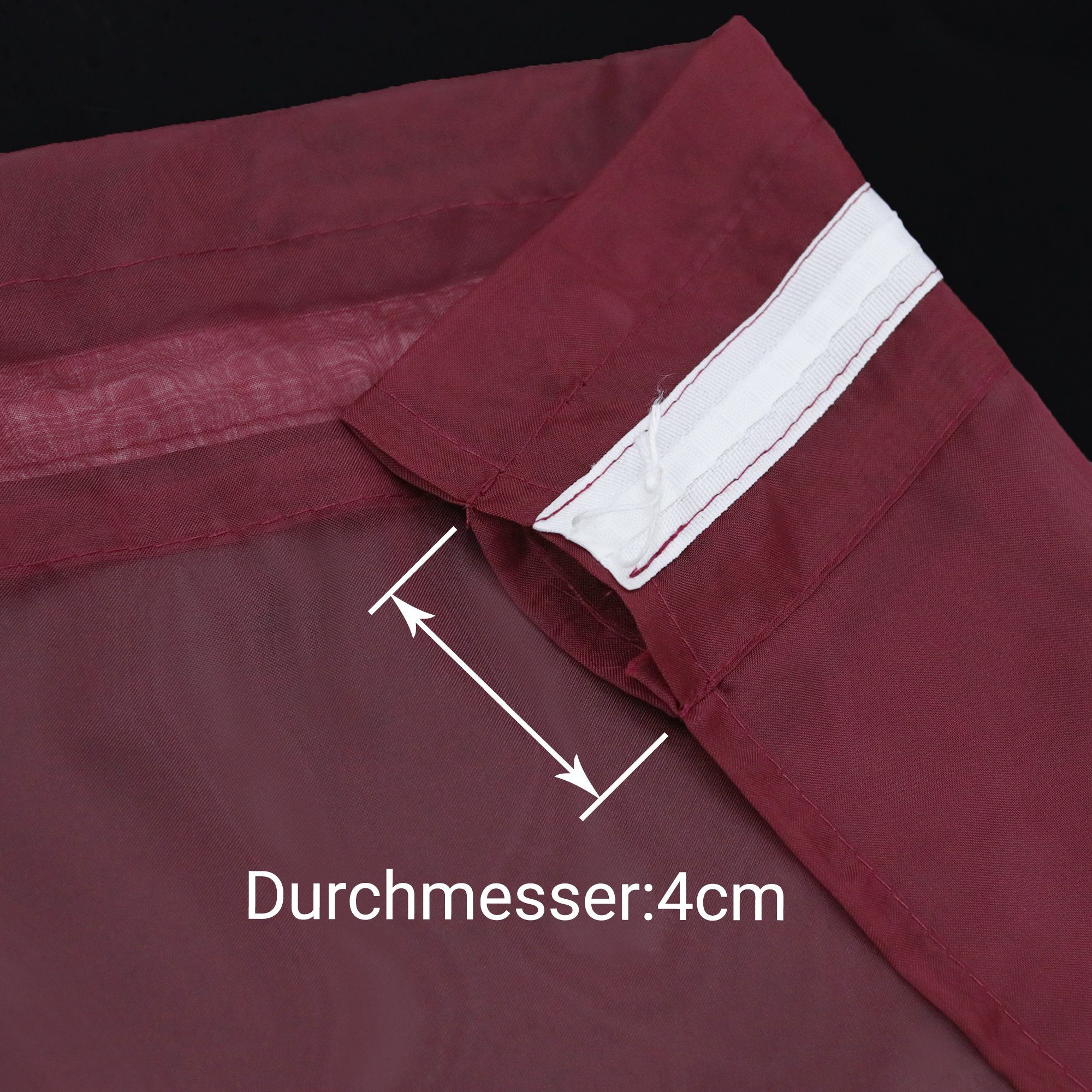 Scheibengardine, Joyswahl, Stangendurchzug Küche St), Voile Kurzstores, wine Einfarbige, (2