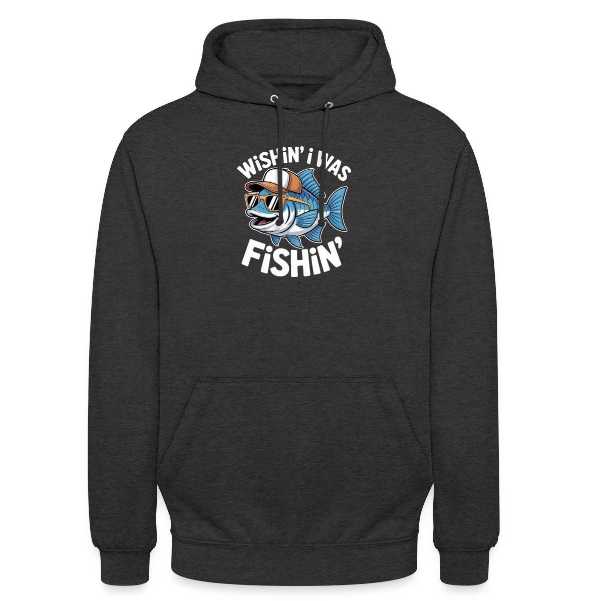 Hoodie Wishin´ I Was Fishin´ Angler Unisex Hoodie