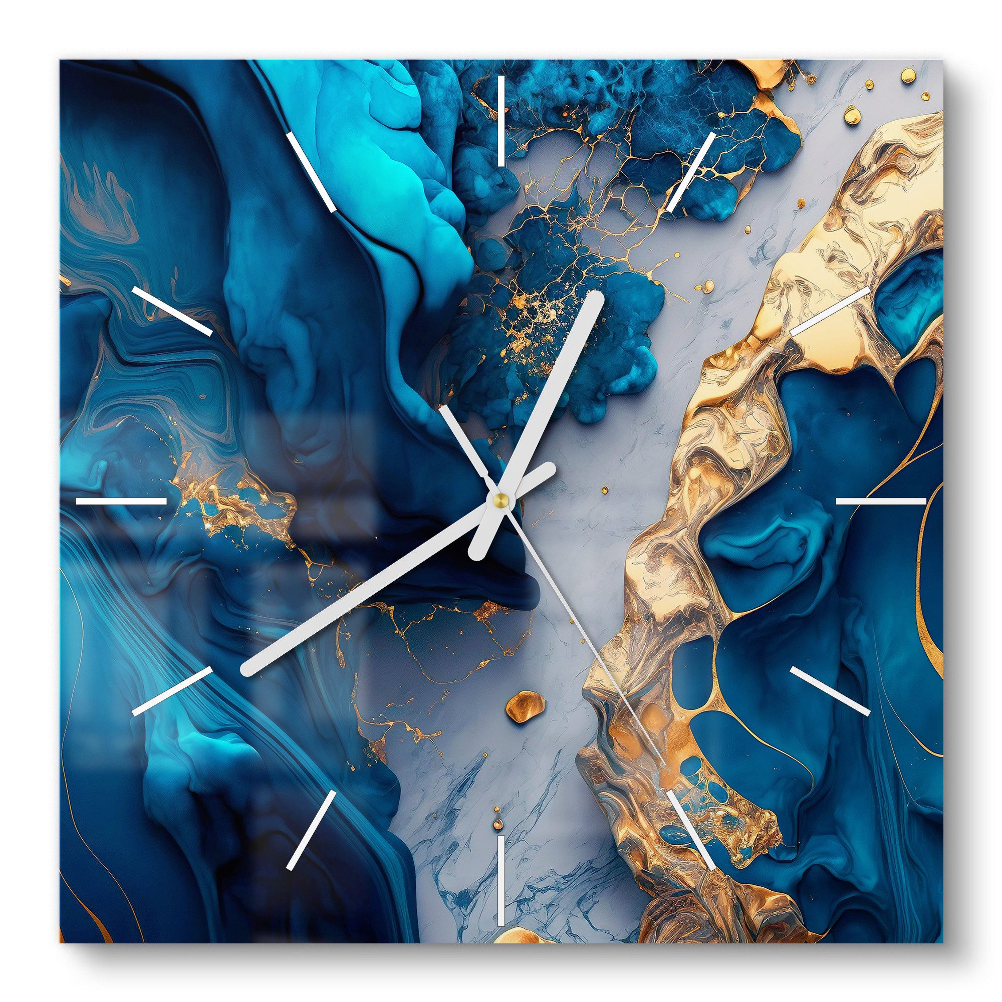DEQORI Wanduhr 'Goldene Tiefen' (Glas Glasuhr günstig online kaufen