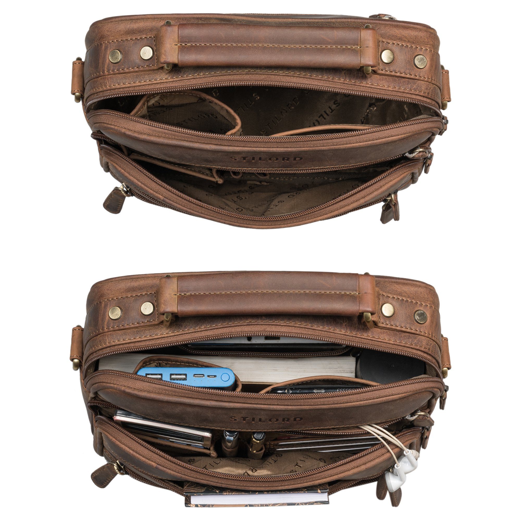 STILORD Schultertasche "Veland" Vintage Messenger Bag für Herren Echtleder
