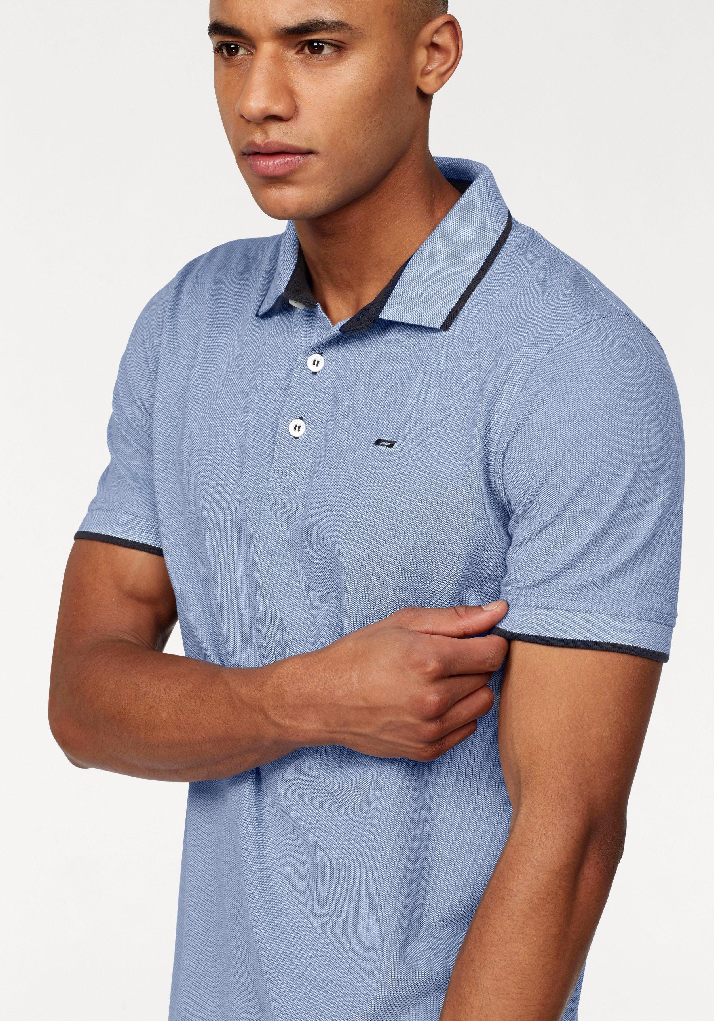 Jack & Jones Poloshirt JJEPAULOS Poloshirt mit klassischem Kragen und figurbetonter Form Logostickerei, modisch, schmal, Baumwolle, Polokragen