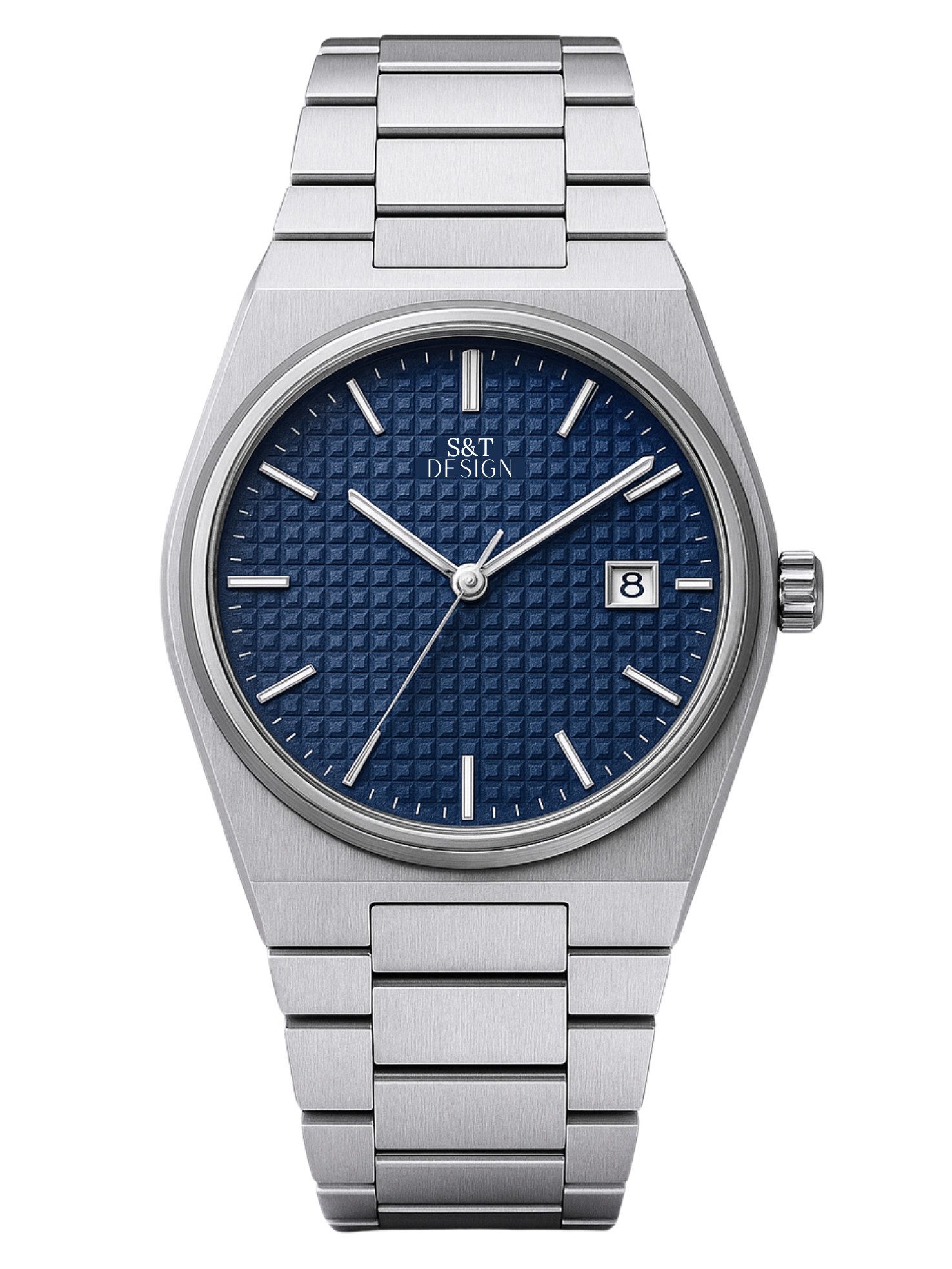 S&T Design Quarzuhr Herrenuhr Edelstahl Armbanduhr Herren Uhr Datum Silber, günstig online kaufen