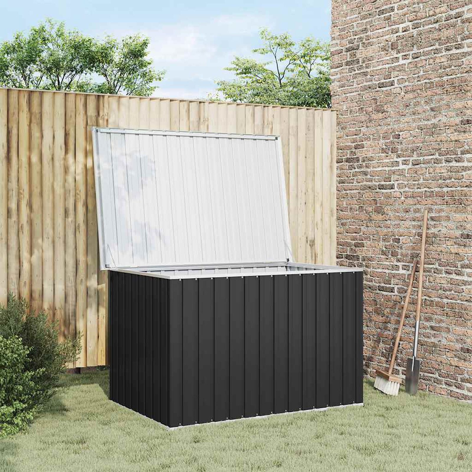 DOTMALL Aufbewahrungsbox Gartenbox Anthrazit 149x99x93 cm günstig online kaufen