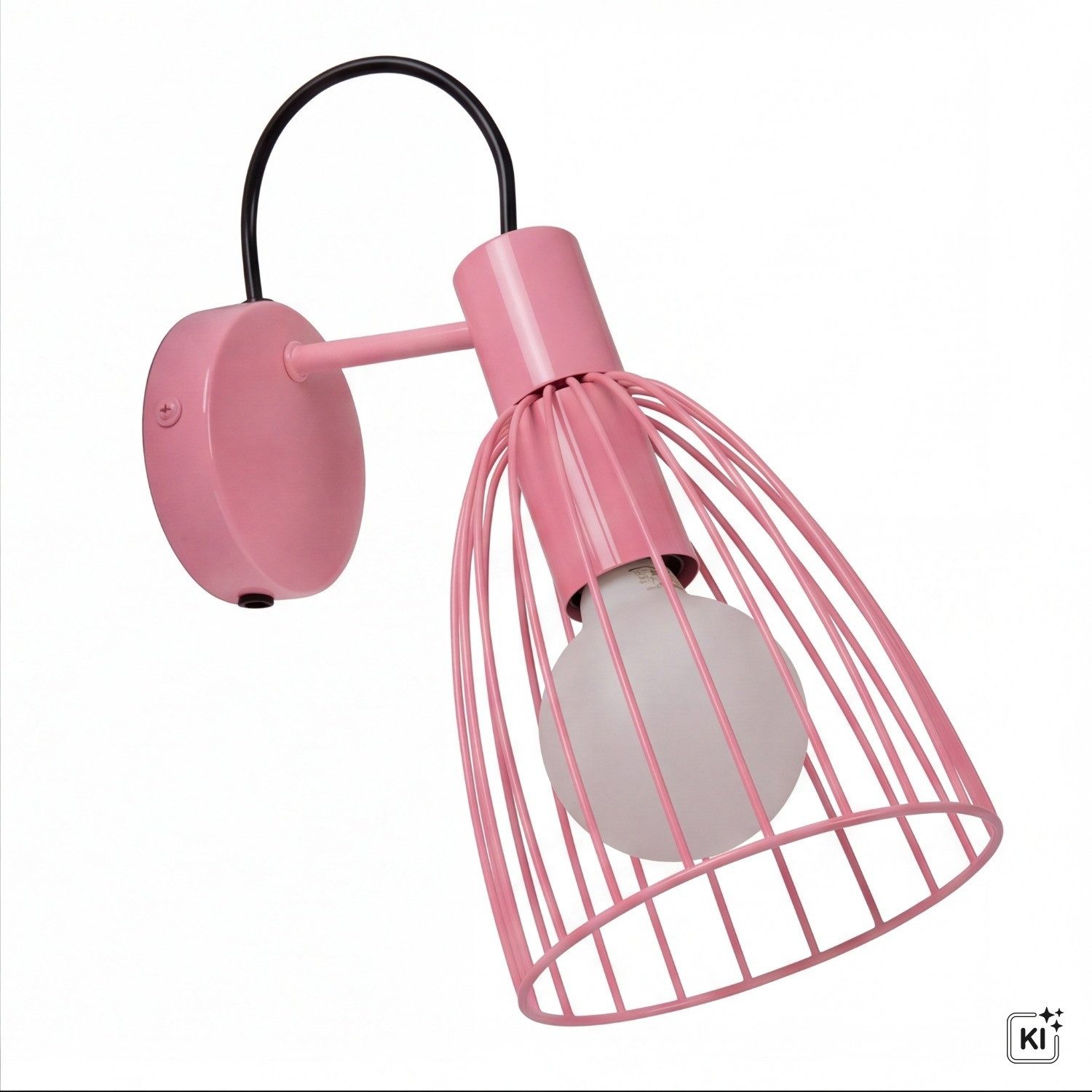 Licht-Erlebnisse Wandstrahler NAVIK, ohne Leuchtmittel, Pink Metall Draht Strahler Spot verstellbar E27 B:15 cm Kinderzimmer