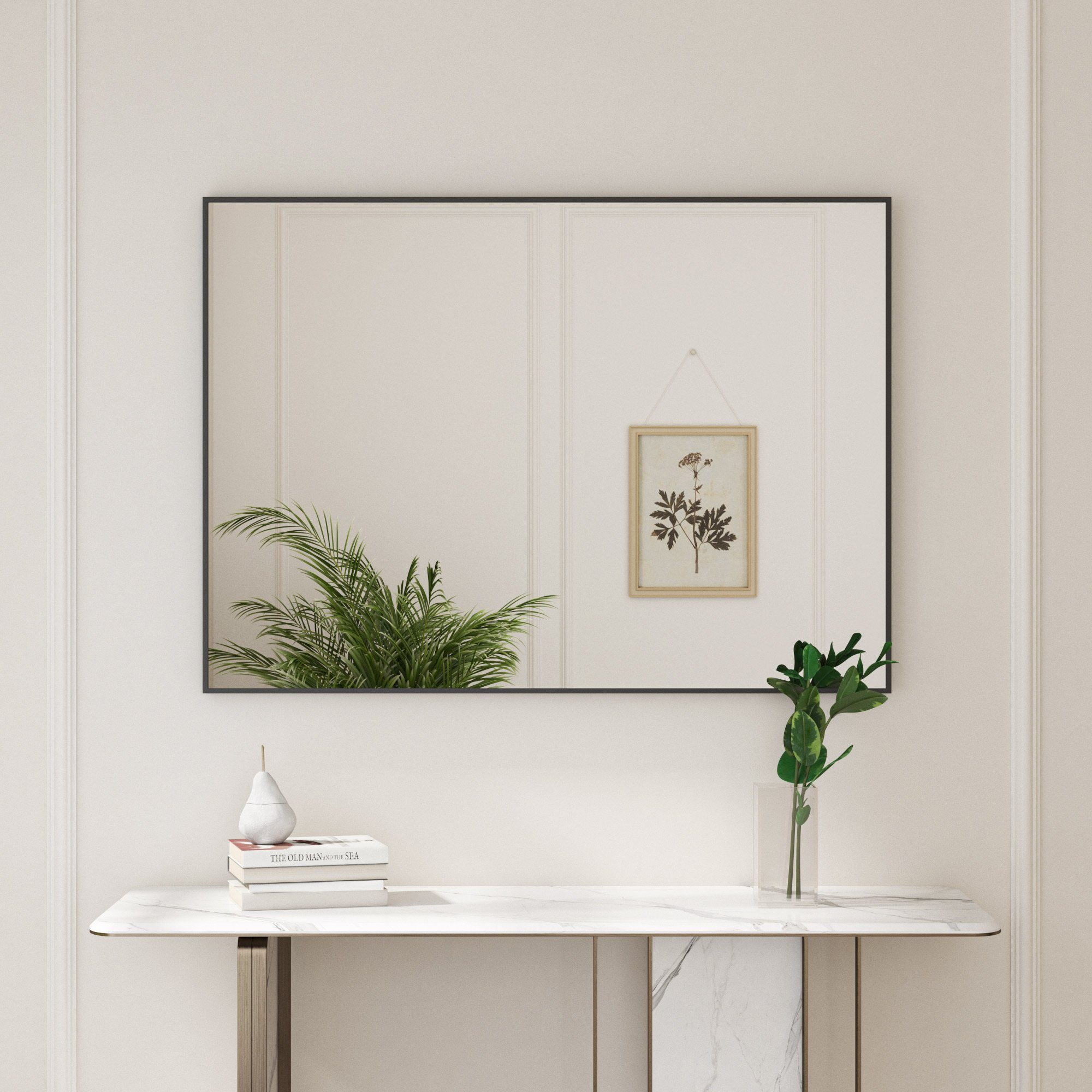 Boromal Wandspiegel Flur Flurpiegel modern Spiegel Schwarz mit Metall Alumi günstig online kaufen