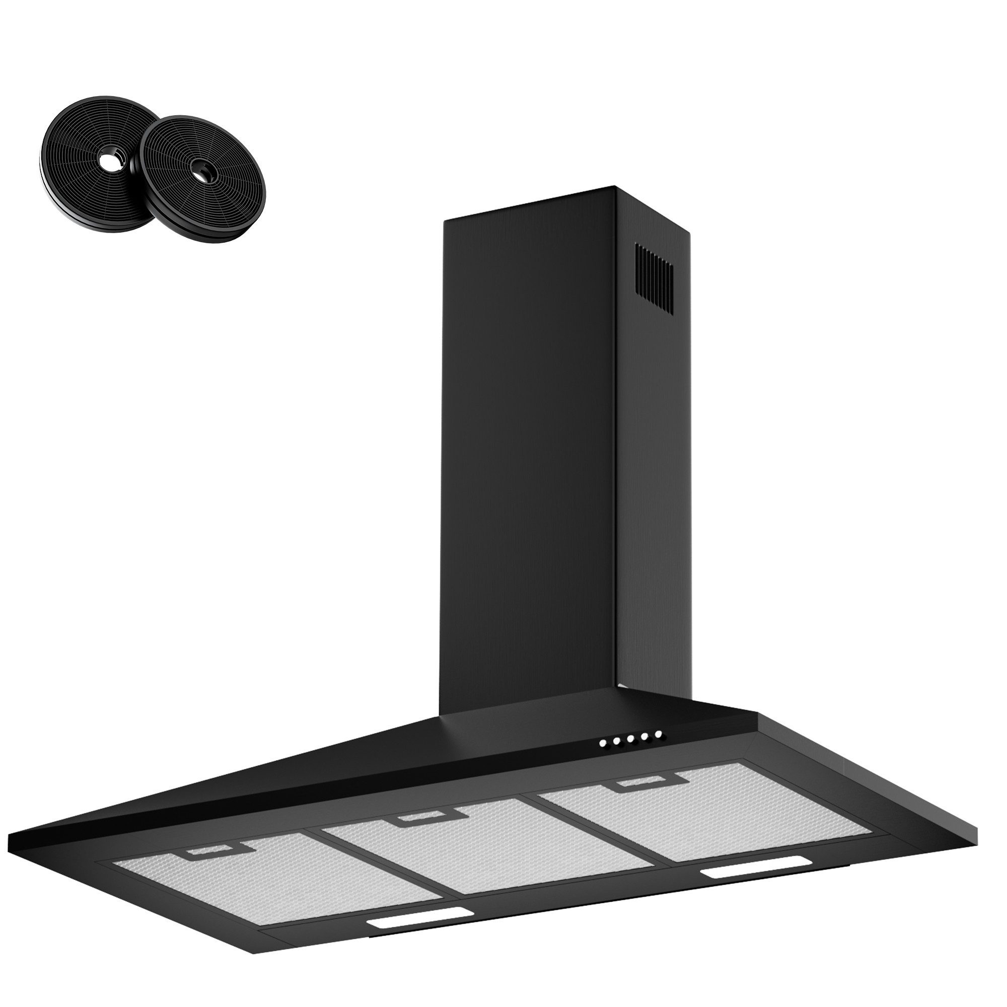 Levivo Wandhaube A+++ 410 m³/h Dunstabzugshaube 60cm und 90cm Umluft & Abluft Aktivkohlefiltern, Fettfiltern, LED-Beleuchtung