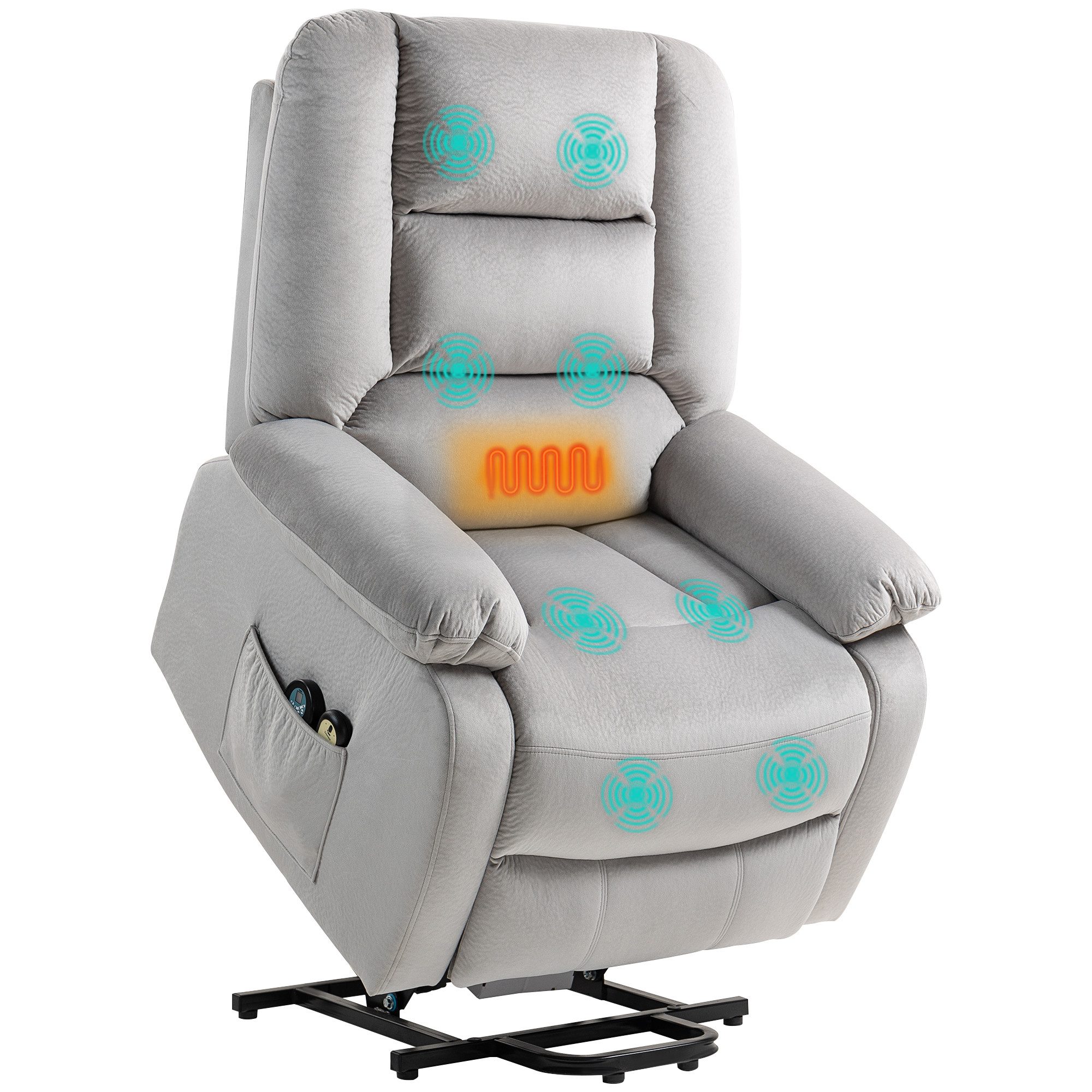 HOMCOM Relaxsessel Fernsehsessel mit Aufstehhilfe (Massagesessel günstig online kaufen