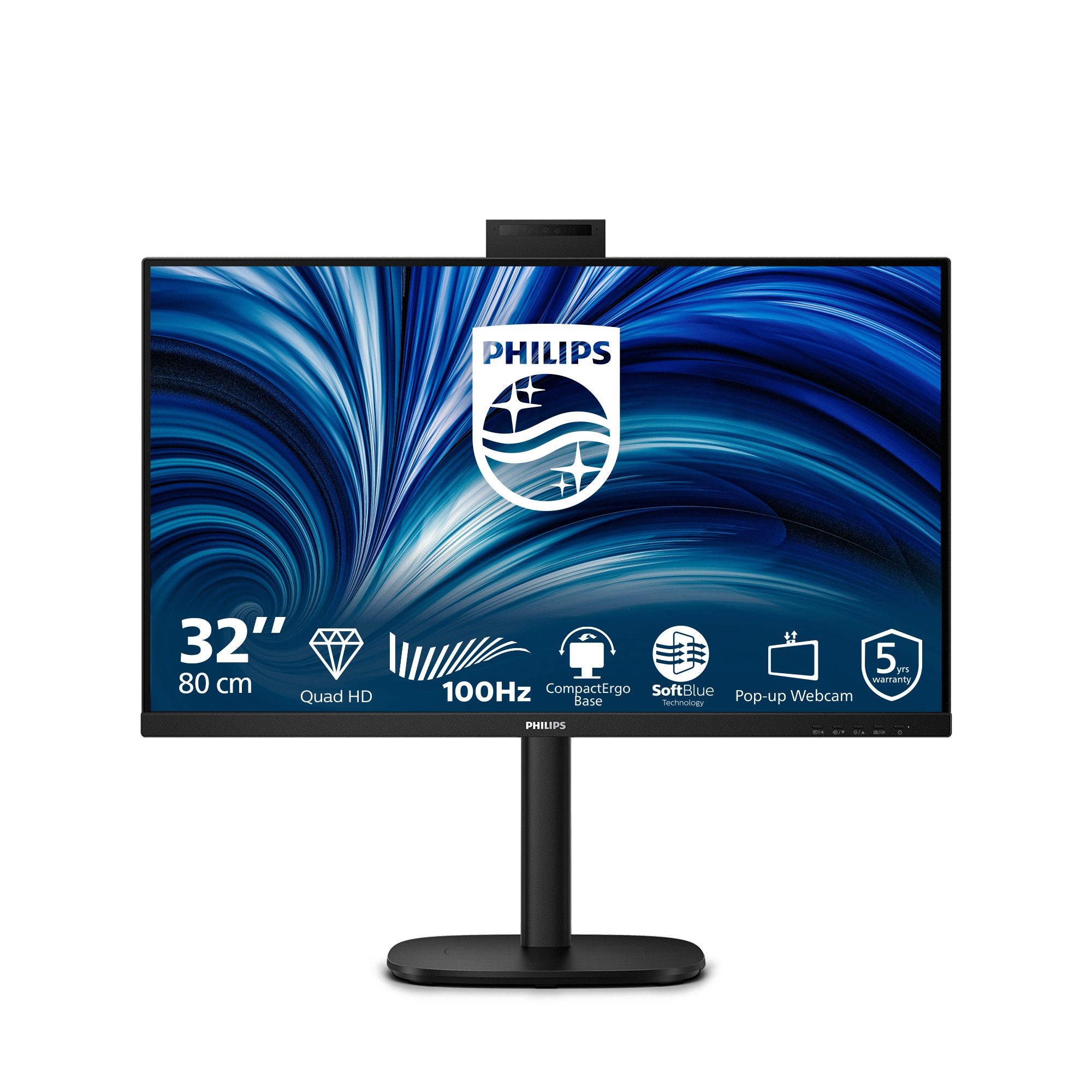 Philips 32B2U3601H/00 TFT-Monitor (80 cm/31.5 ", 2560 x 1440 px, QHD, 4 ms Reaktionszeit, 100 Hz, IPS LCD)
