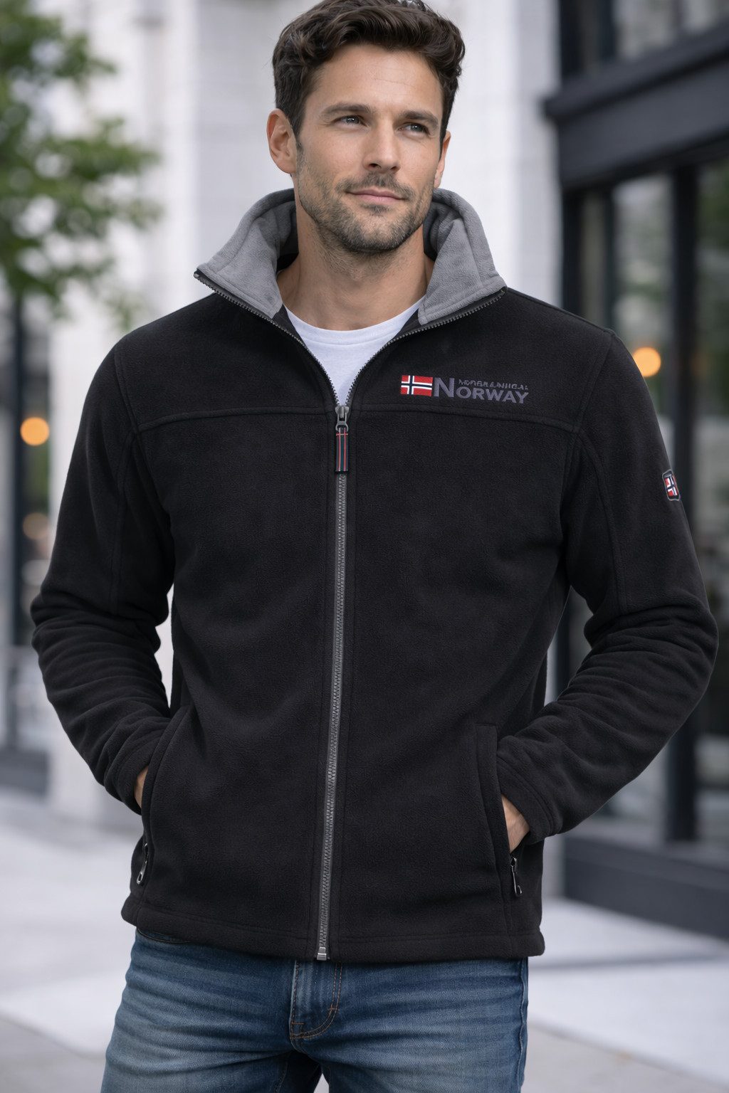 Geographical Norway Fleecejacke Herren Übergangsjacke Polar Fleece Jacke Sweat Jacke Outdoor Frühling