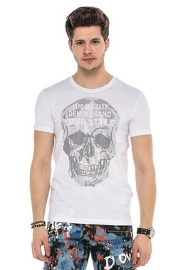 Cipo & Baxx T-Shirt mit coolem Totenkopf-Print