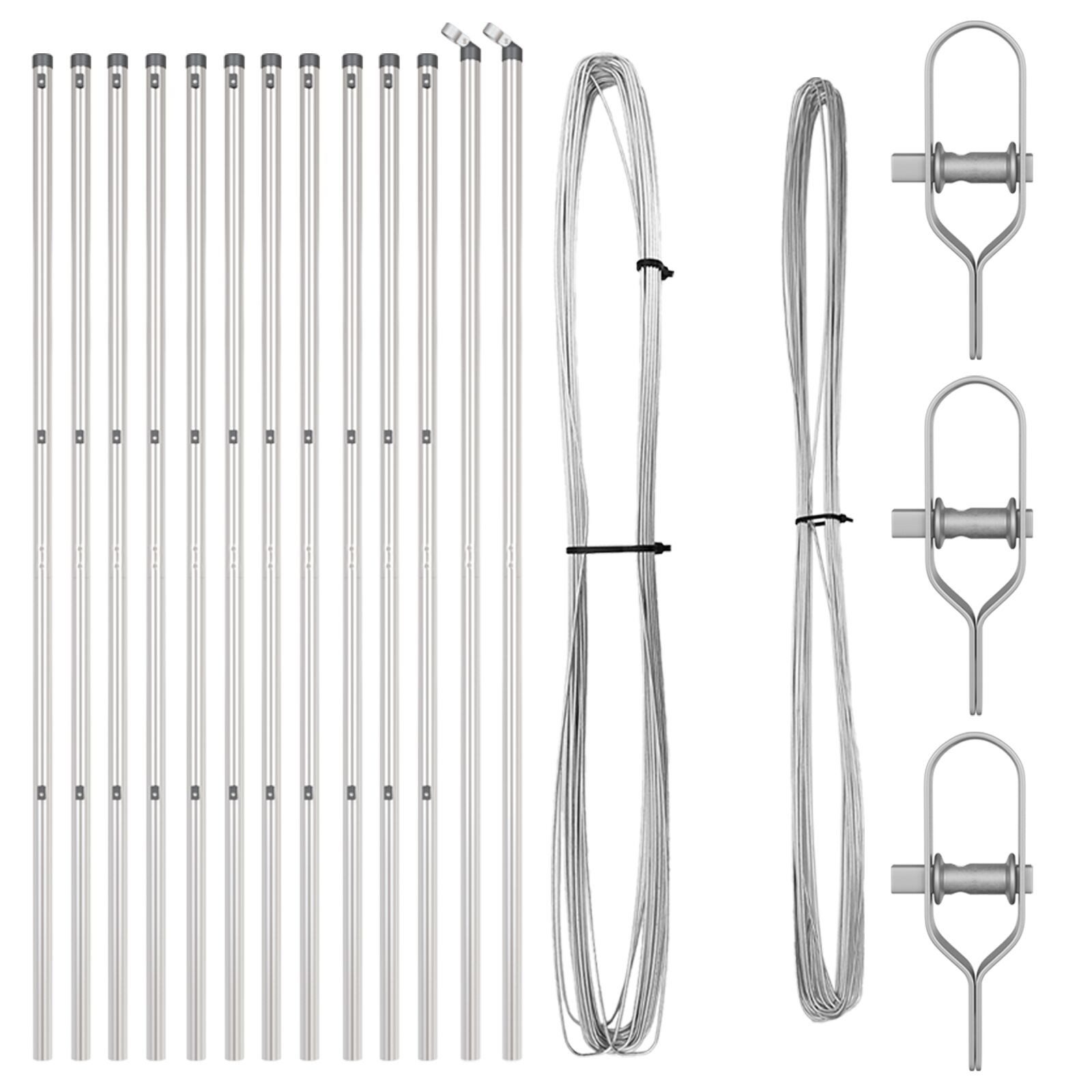 vidaXL Zaunpfosten Zaunpfosten 13 Stück Ø32 mm 170 cm Verzinkter Stahl, (26-St)