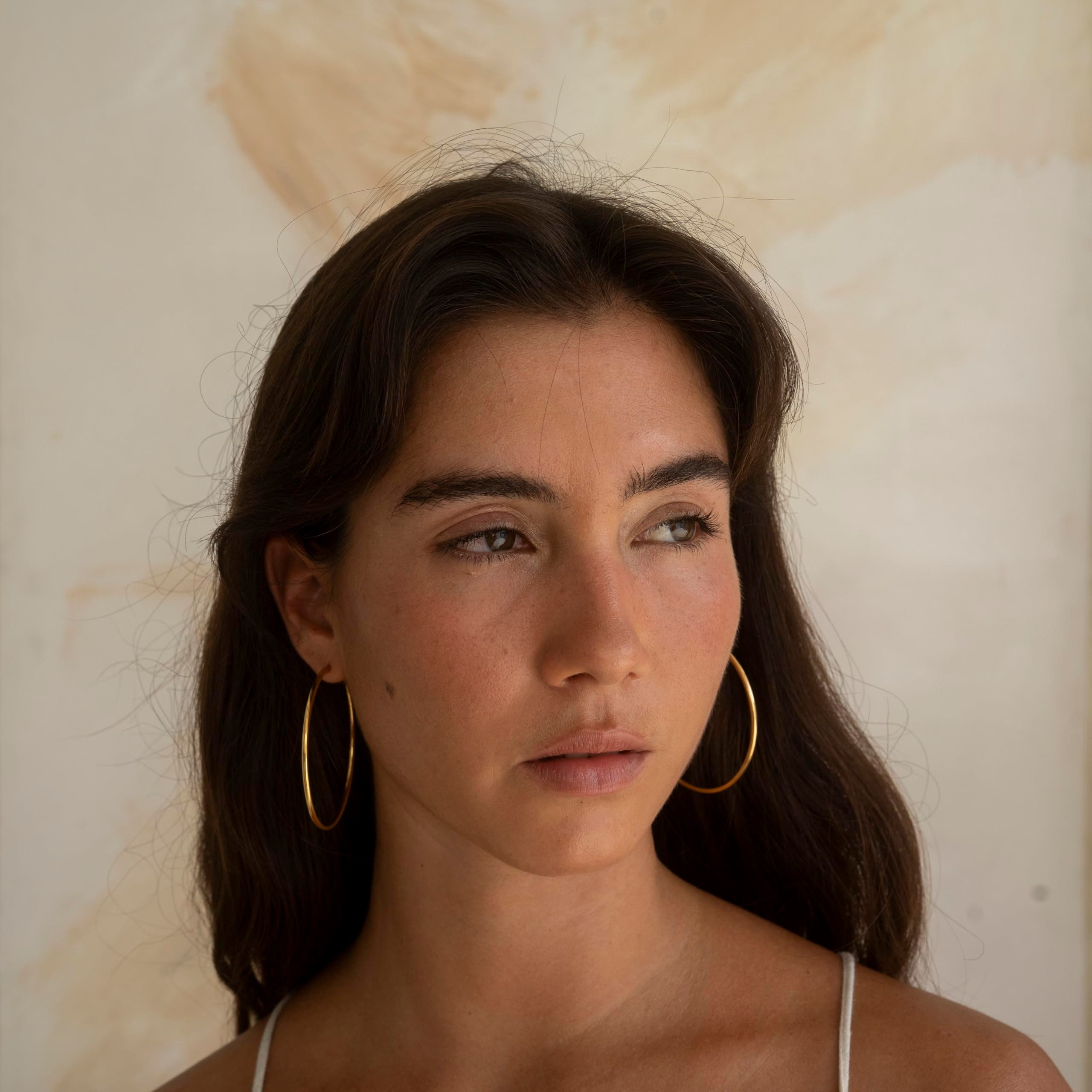 Made by Nami Paar Creolen Gold Ohringe Damen aus Edelstahl Wasserfester Schmuck