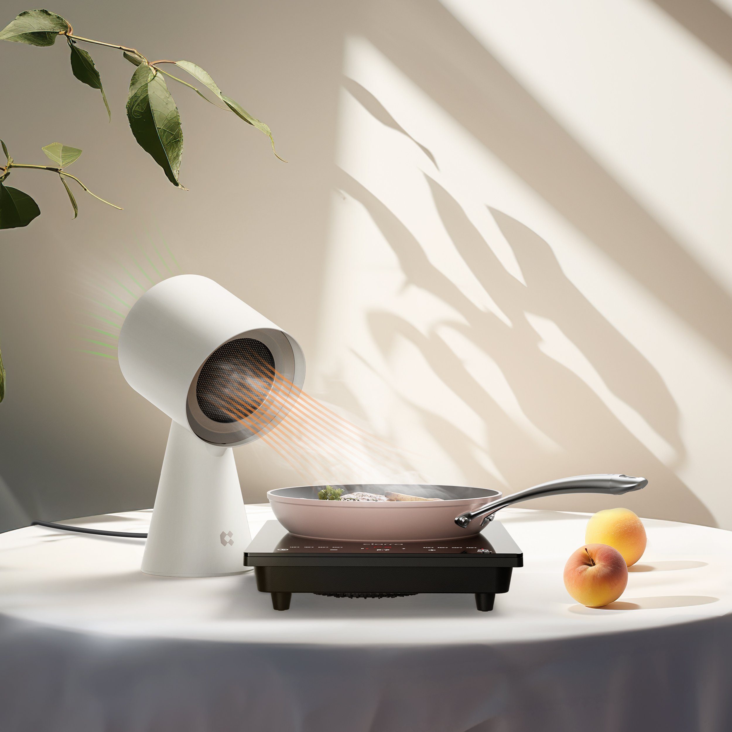 CIARRA Unterbauhaube Tragbare Mobile Mini‑Dunstabzugshaube 120 m³/h 2 Stufen Umluft Serie HOOD TO GO Tragbare Mobile Mini‑Dunstabzugshaube 120 m³/h 2 Stufen Umluft, Tischhaube für kleine Küchen, Wohnmobile & flexible Kochbereiche