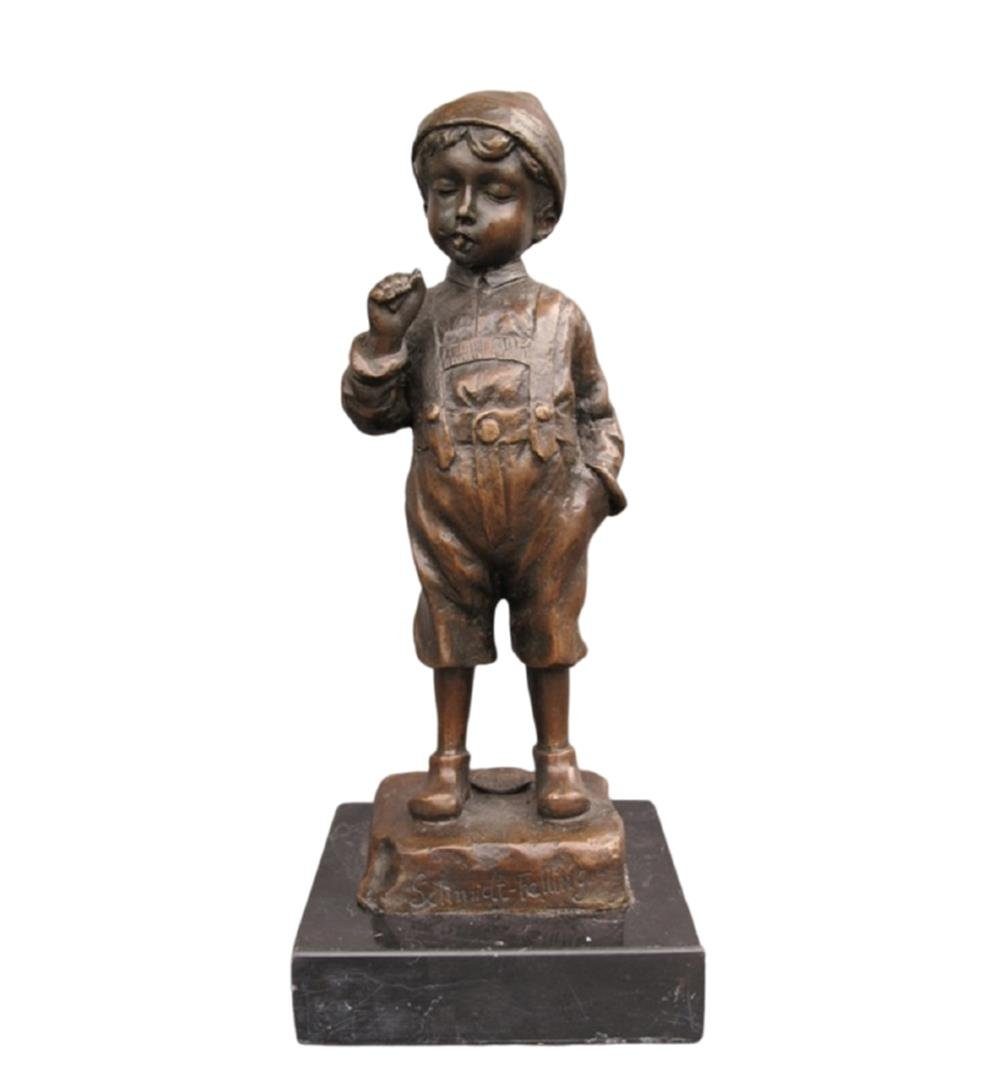 Dekoobjekt Bronzefigur, Bronze Skulptur, "Der kleine Raucher"