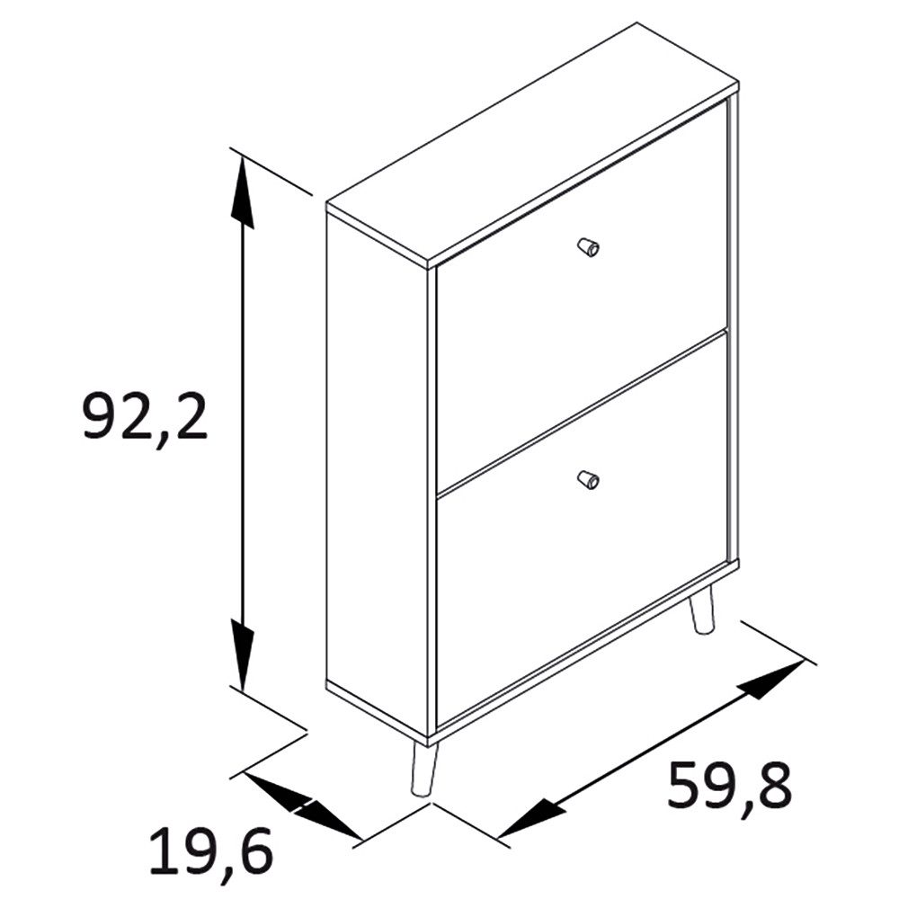 Lomadox Schuhschrank BELFORT-80 Schuhkipper in Pistaziengrün, mit 2 Klappen, schmal, 60 cm breit – Bild 4 von 5