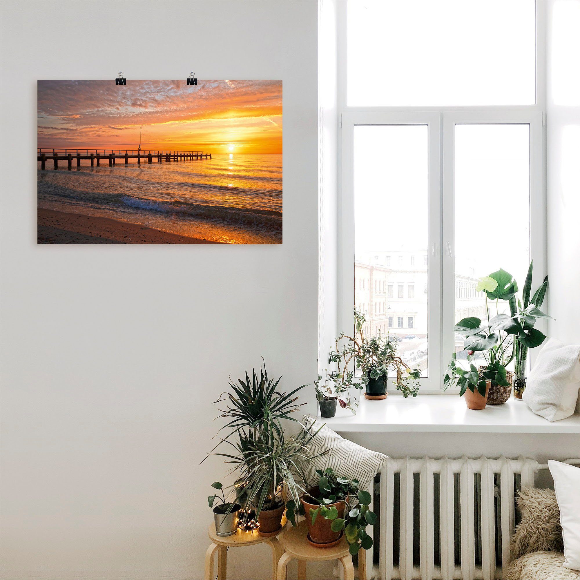 Artland Wandbild »Urlaubsfeeling am Ostseestrand«, Bilder vom Sonnenuntergang & -aufgang (1 Stück), in vielen Größen & Produktarten - Alubild / Outdoorbild für den Außenbereich, Leinwandbild, Poster, Wandaufkleber / Wandtattoo auch für Badezimmer geeignet-kaufen