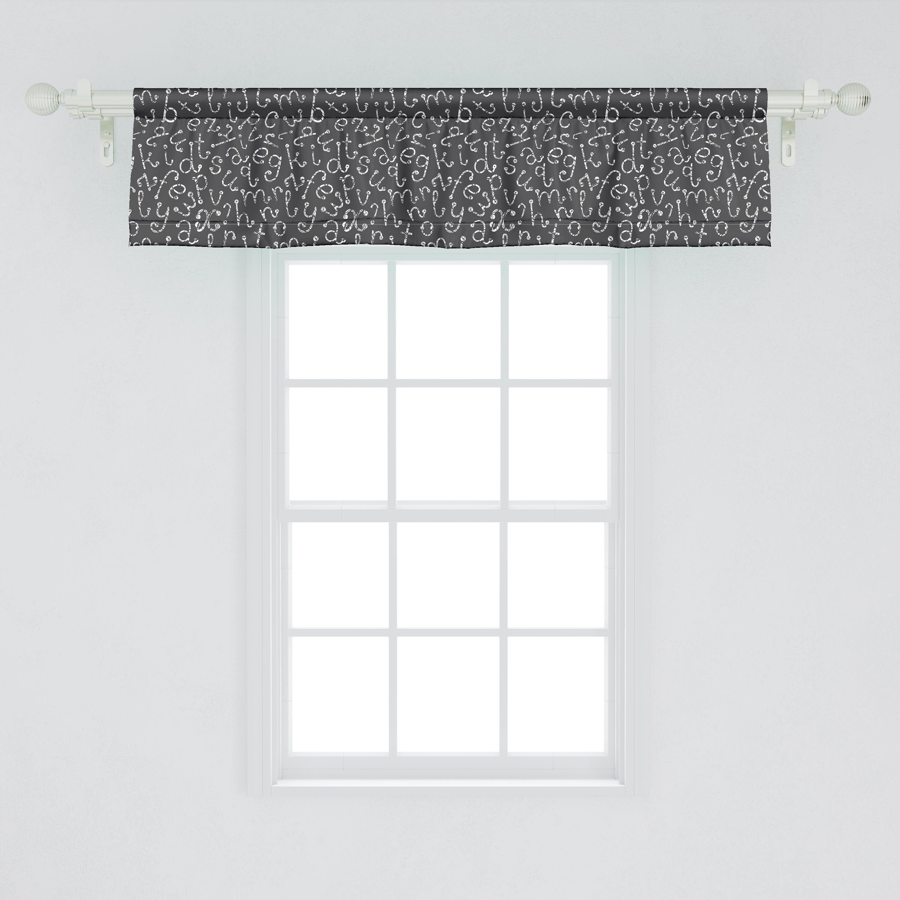 Scheibengardine Vorhang Volant Schlafzimmer Dekor Abakuhaus, Stangentasche, Microfaser, Alphabet Kleinbuchstaben für Grunge Küche mit