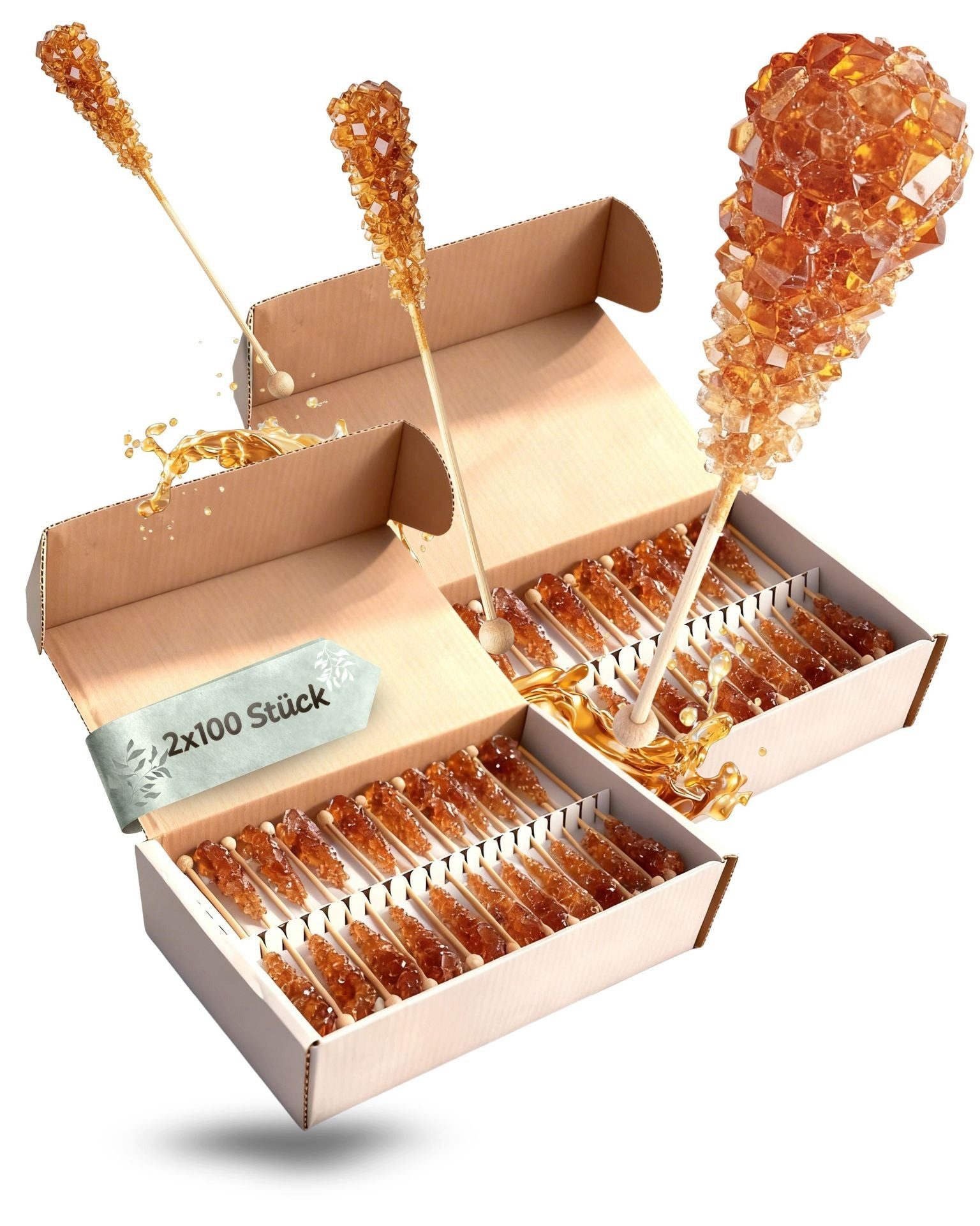 100years Süßungsmittel 100years - Premium Kandissticks braun
