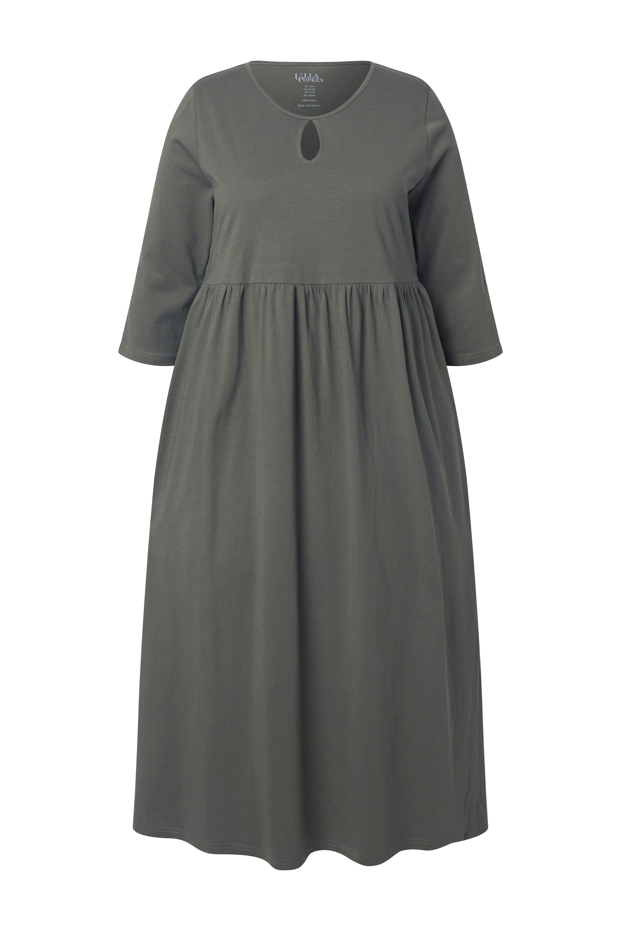 Ulla Popken Maxikleid Jersey-Maxikleid Rundhals Keyhole günstig online kaufen