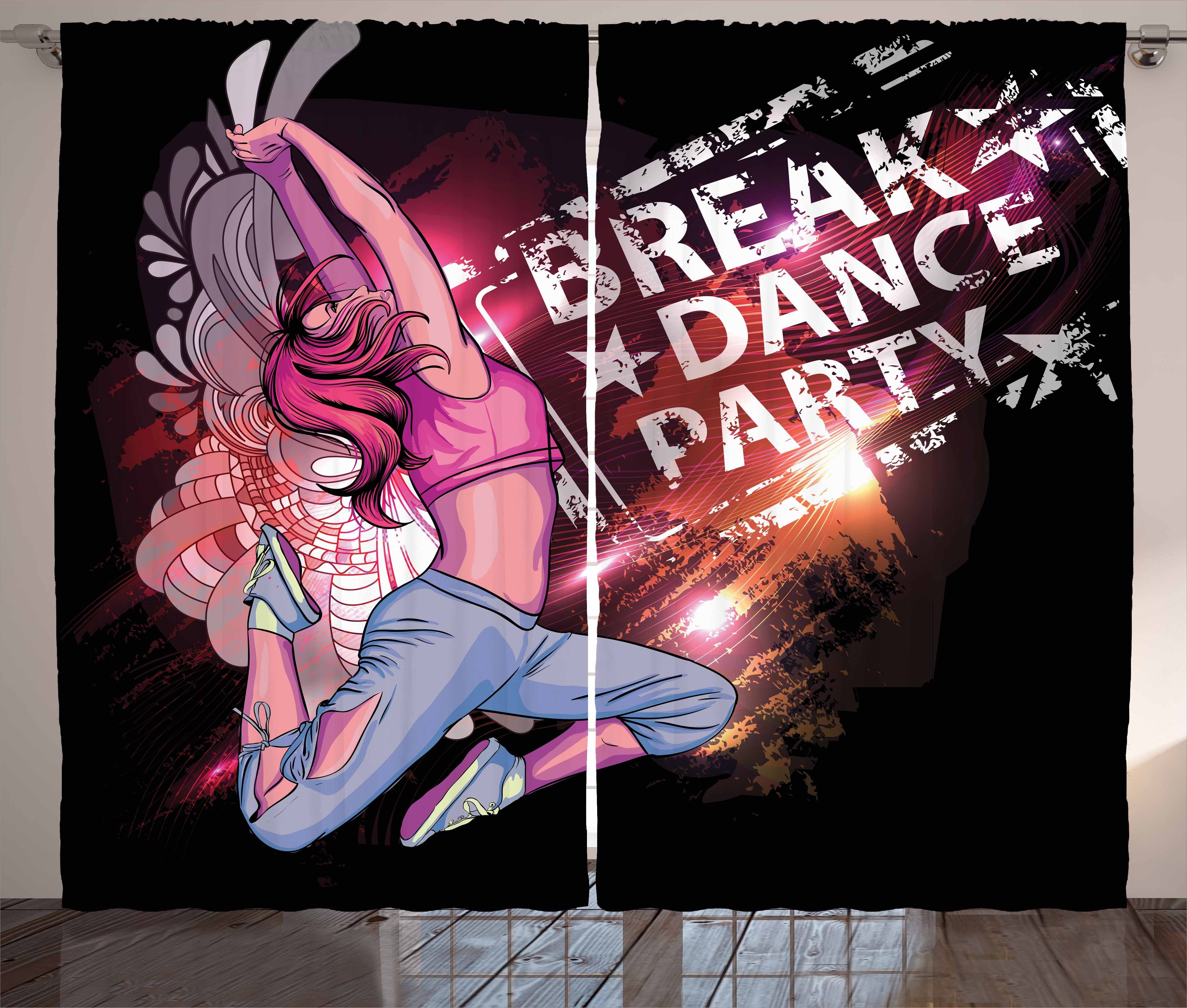 Jugend Dance Break Abakuhaus, Haken, Kräuselband Party-Thema Schlaufen Schlafzimmer Gardine mit Vorhang und