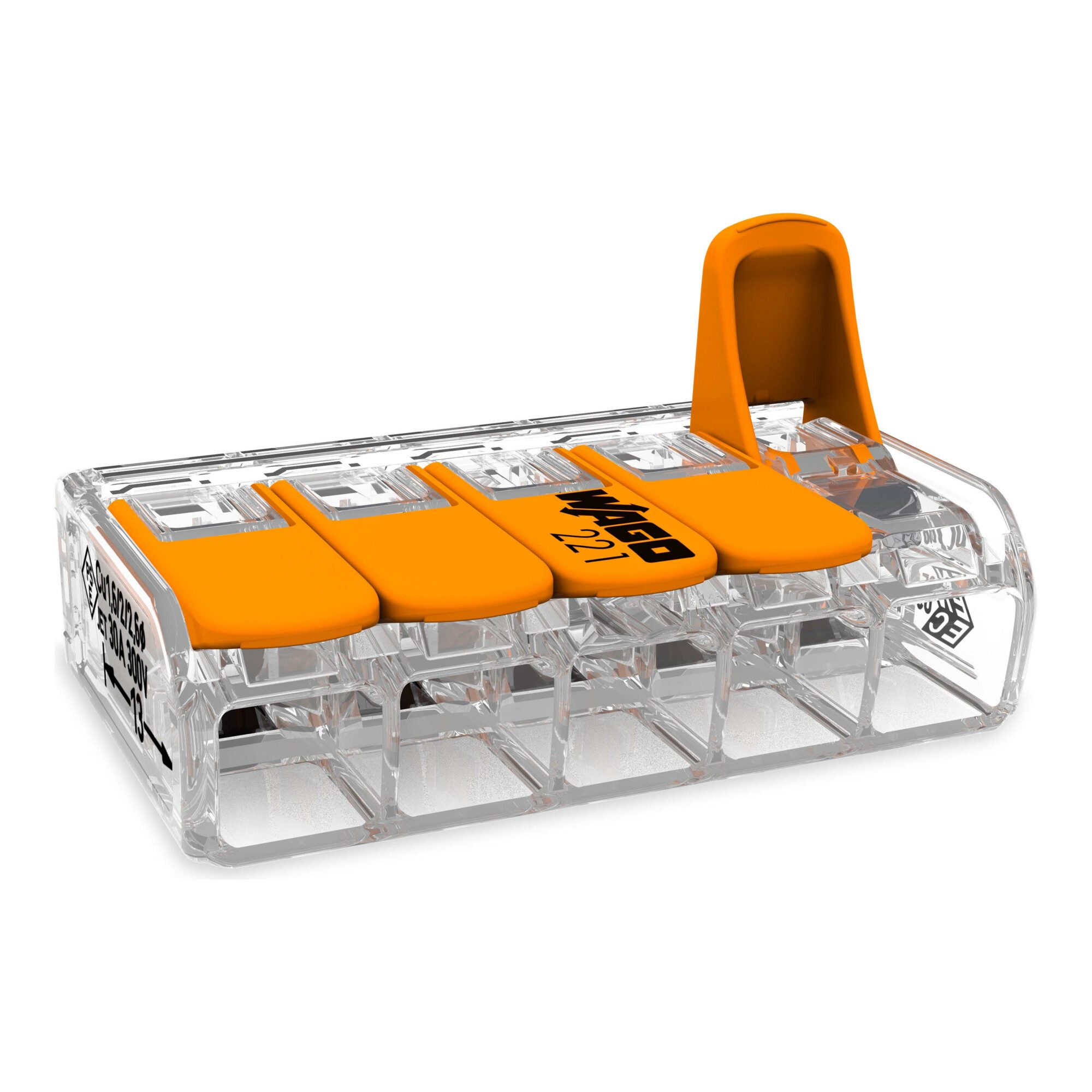 WAGO Verbinder WAGO GmbH& Co. KG Compact-Verbindungsklemme 5-Leiter bis 6qmm 221-615