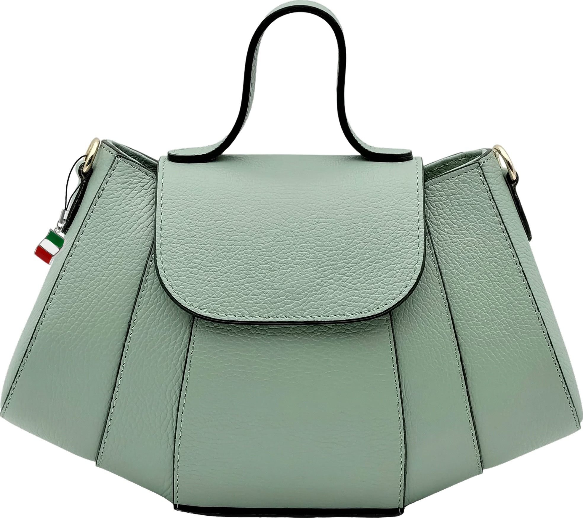 FLORENCE Schultertasche Florence Damen Schultertasche Echtleder (Schultertasche), Damen Schultertasche Leder, hellgrün ca. 28cm