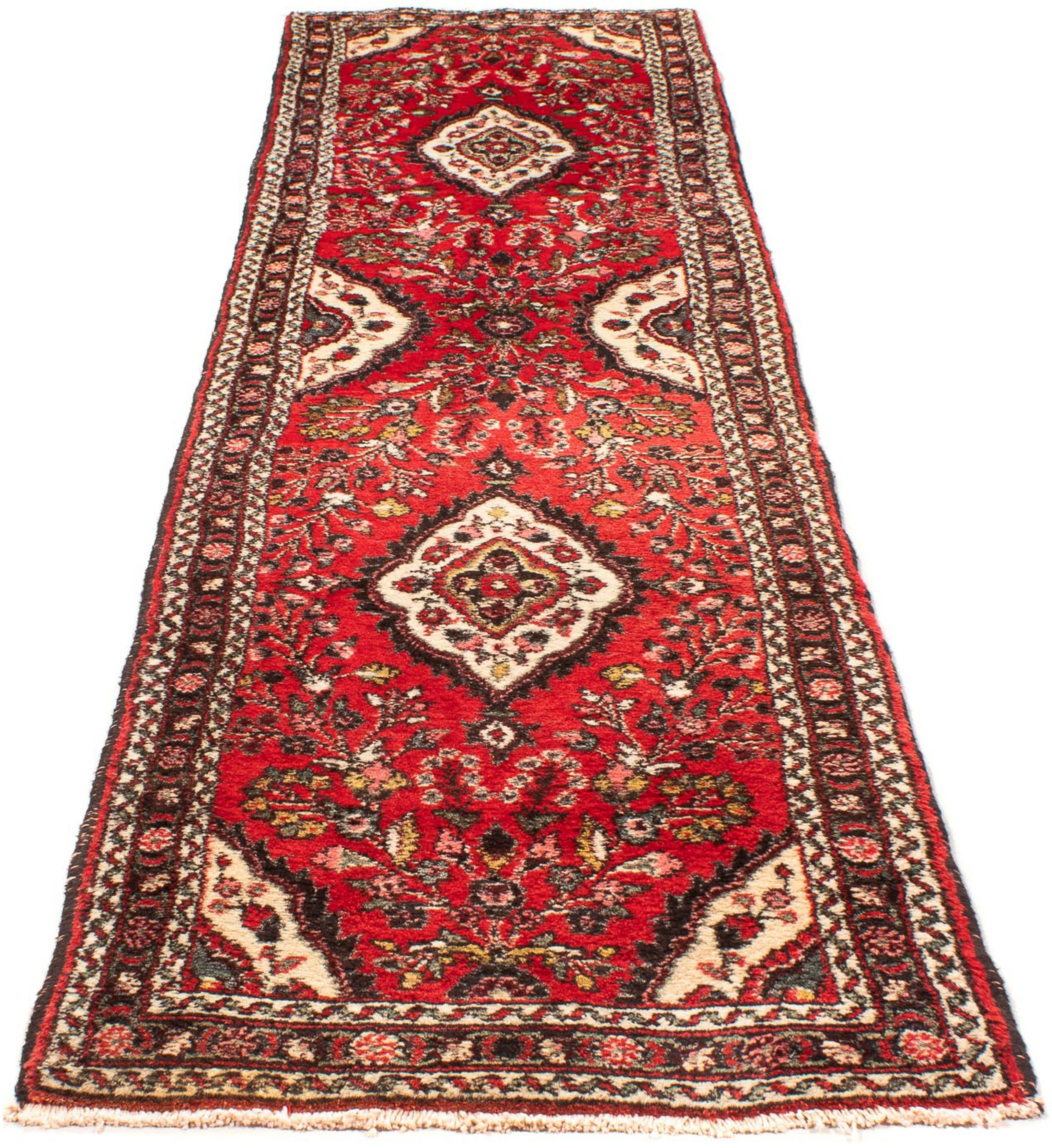Orientteppich Perser - Nomadic - 312 x 78 cm - rot, morgenland, rechteckig, Höhe: 10 mm, Wohnzimmer, Handgeknüpft, Einzelstück mit Zertifikat