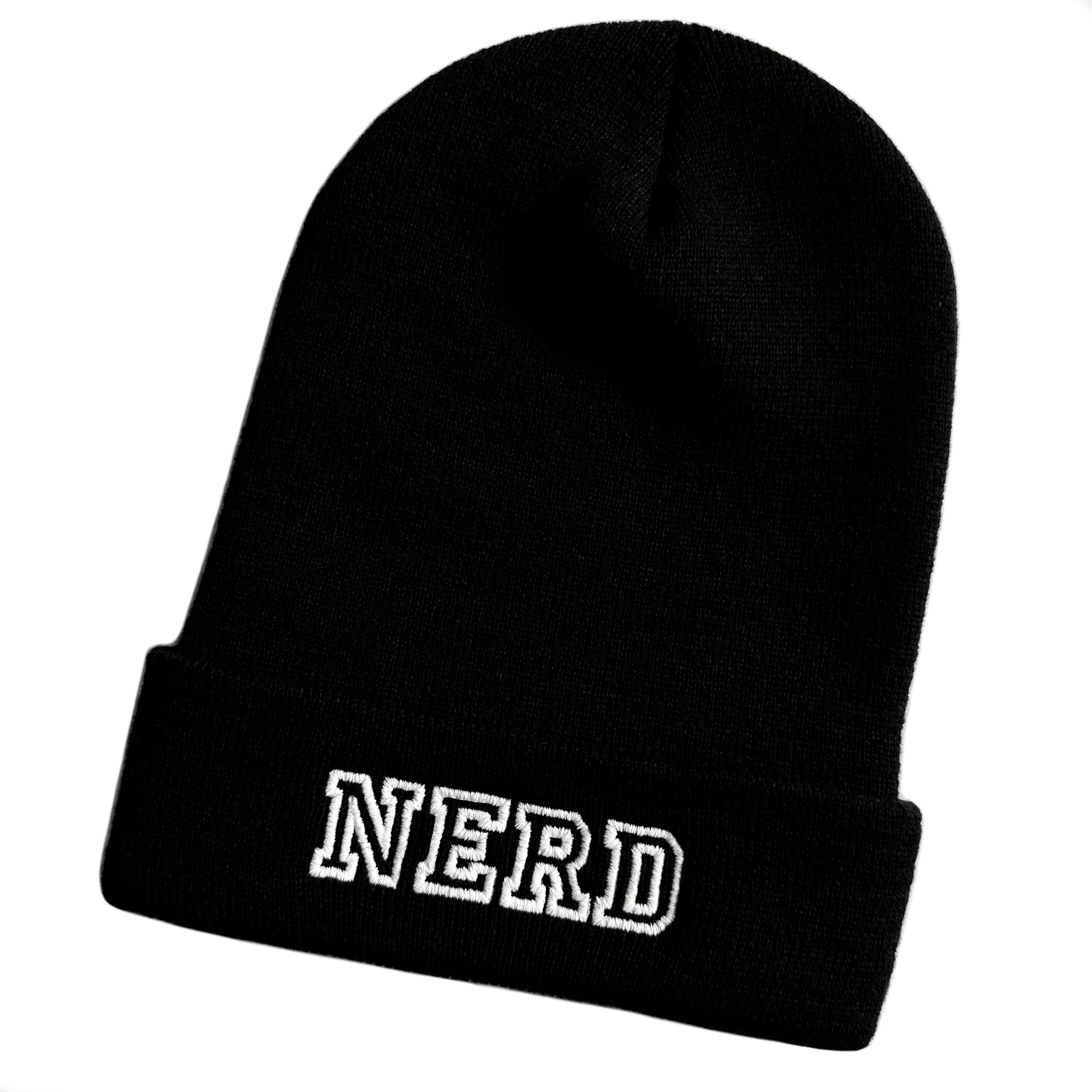 Strickmütze Wintermütze NERD (Beanie Mütze) bestickt Spruch Streetwear Unisex