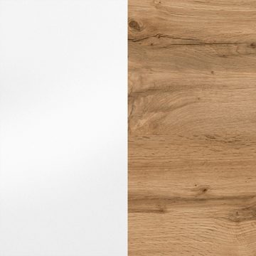 Lomadox Küchenregal MARSEILLE-03, Küchenregal, 30cm breit, 166cm hoch, weiß & Eiche