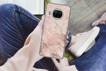 MuchoWow Handyhülle Marmor - Rosa - Luxus - Marmoroptik - Glitzer - Design, Phone Case, Handyhülle Xiaomi Mi 10T Lite, Silikon, Schutzhülle