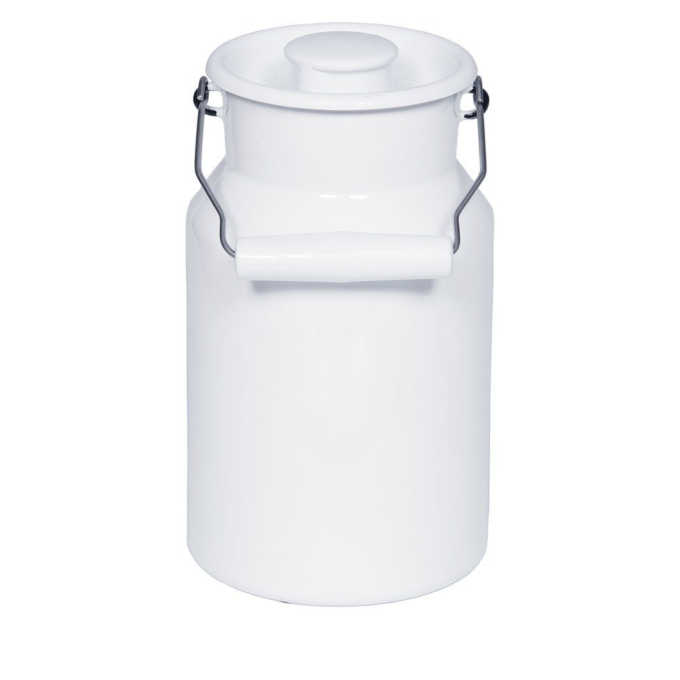 Riess Milchkanne Classic Weiss, 2000 l, Classic Weiß 2,0 L - Emaille mit Deckel