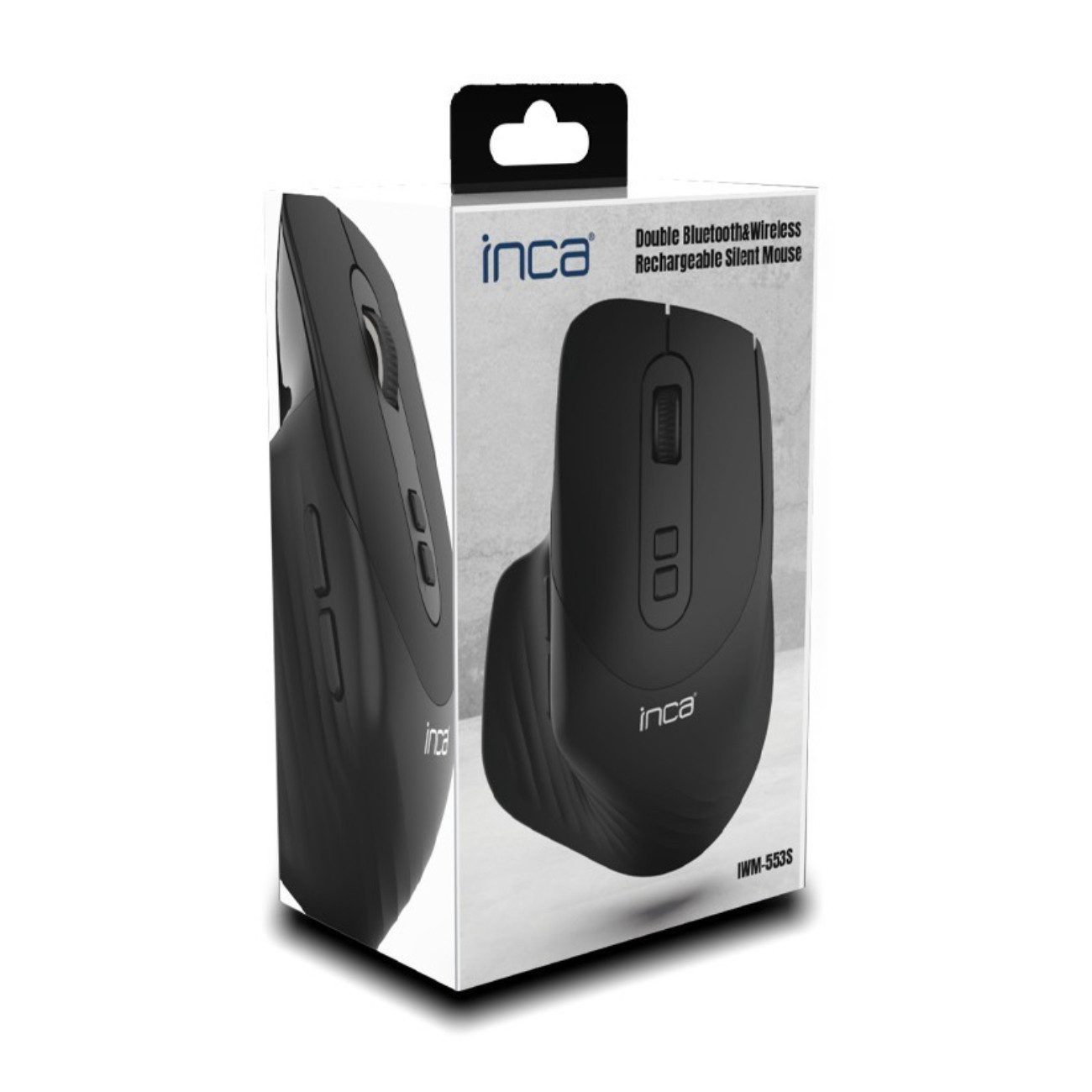 INCA IWM-553S ergonomische Maus (Kabellos (Bluetooth 5.0), Kabellos (2.4 GHz Wireless), Kabellose Maus mit Dual-Bluetooth & 2.4G)