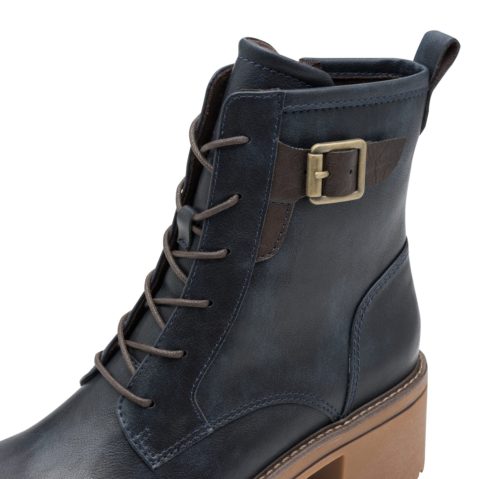 MARCO TOZZI Winterboots, Blockabsatz, Schnürboots, Stiefelette mit Kontrast günstig online kaufen