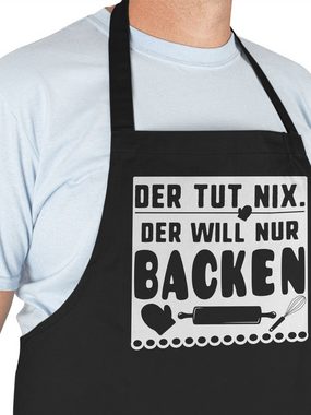 Shirtracer Kochschürze Der tut nix der will nur backen, (1-tlg), Backschürze Herren Männer