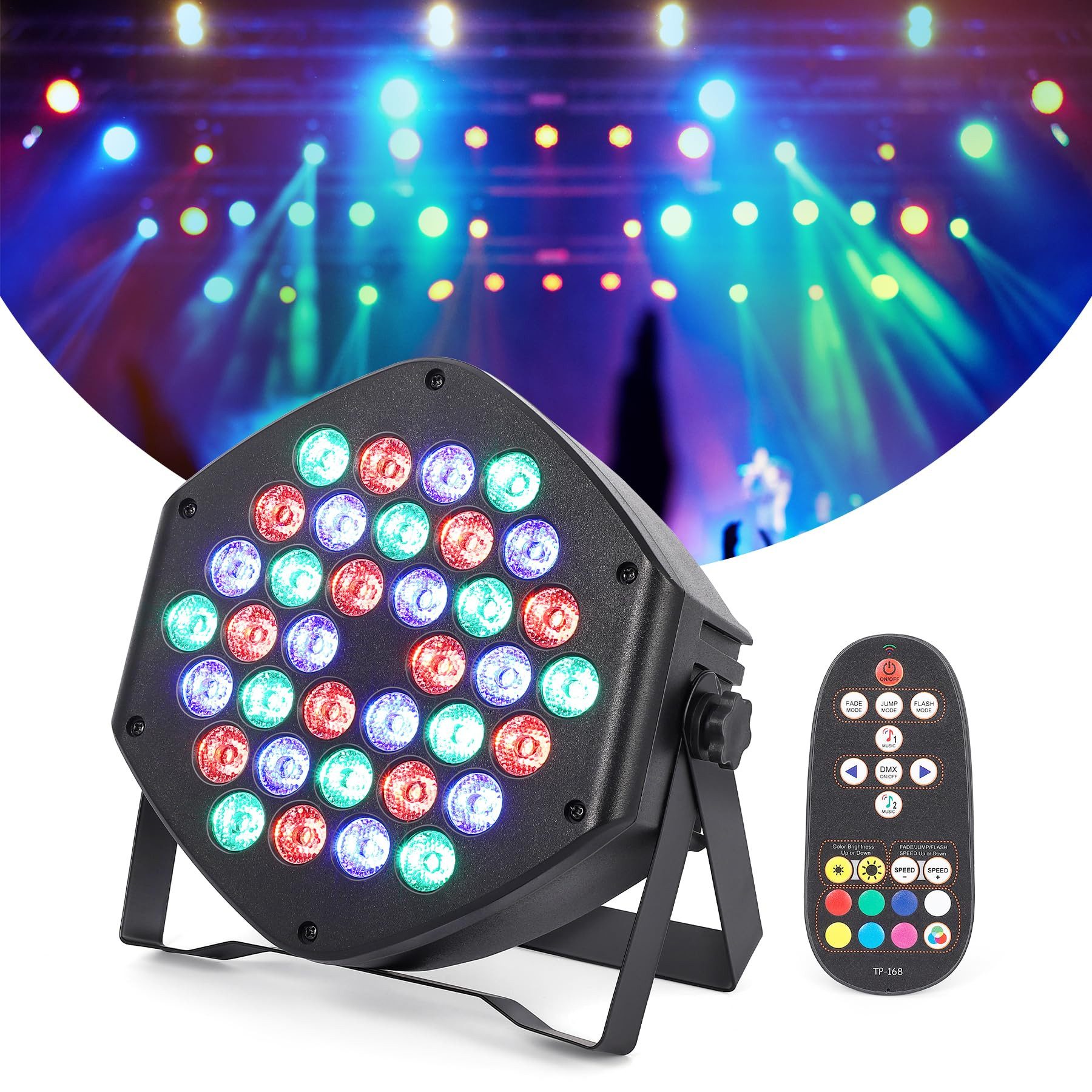 GarveeMore LED Discolicht 12W 36LEDs Disco Partylicht PAR-Scheinwerfer kabellos