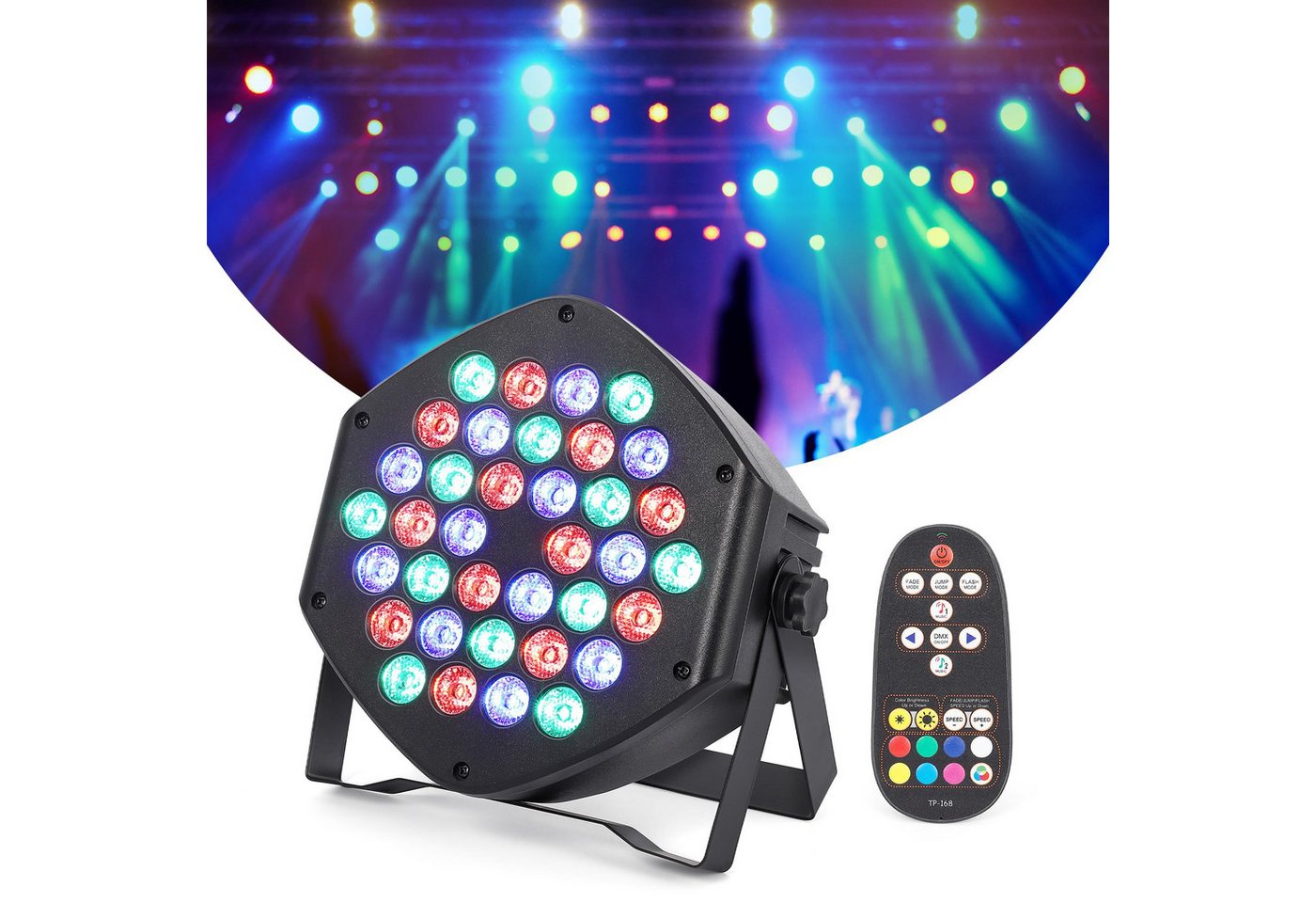 GarveeMore LED Discolicht 12W 36LEDs Disco Partylicht PAR-Scheinwerfer kabellos