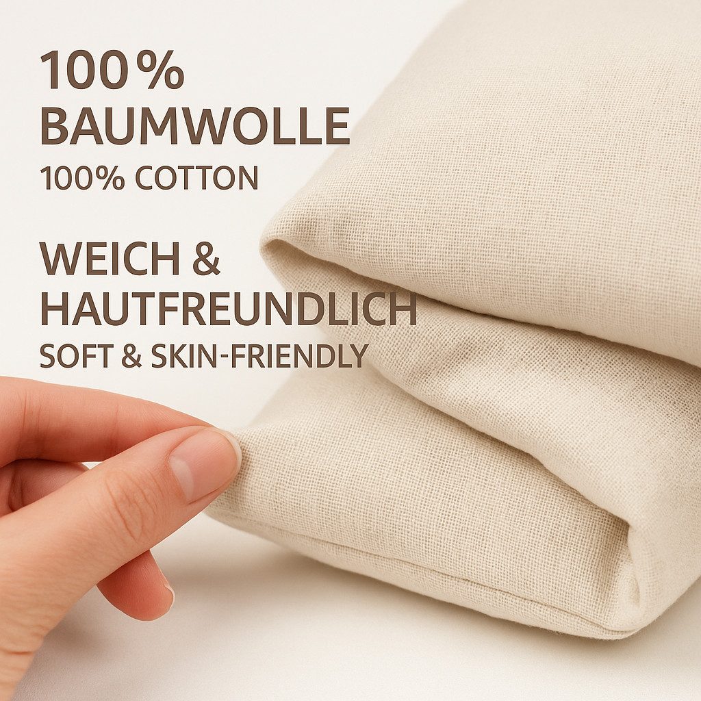 Betz Dinkelkörnerkissen Körnerkissen Wärmekissen Nackenkissen Farbe: Beige Größe: 20 x 50 cm, Füllung: ca. 850 Gramm Getreide, Bezug: mit Bezug, Rückenschläfer, Seitenschläfer, Bauchschläfer, Set, kein Set, Getreidekörner