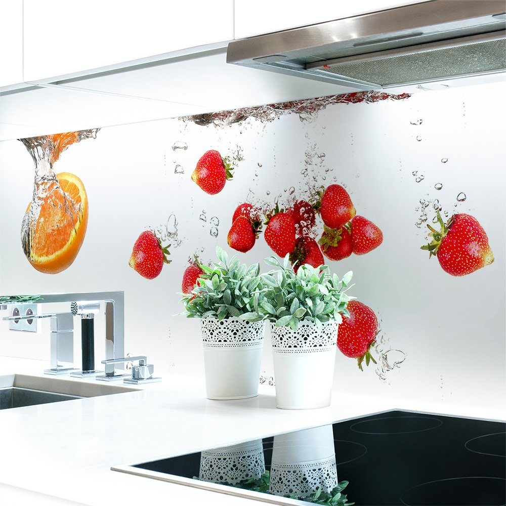 DRUCK-EXPERT Küchenrückwand Küchenrückwand Obst Wasser selbstklebend mm 0,4 Premium Hart-PVC