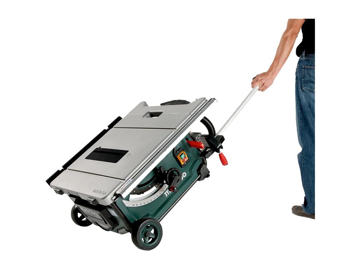 metabo Tischkreissäge TS 254 254mm, Set, 11-St., inkl. Sägeblatt, Parallel- und Winkelanschlag, Tischverlängerung, mit Untergestell und Trolleyfunktion